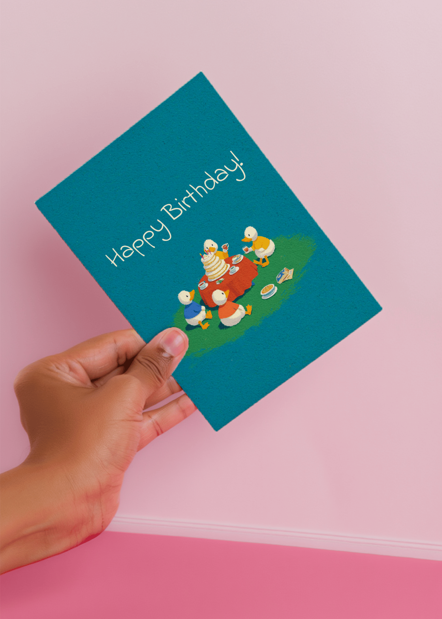 Duck Party Birthday Card mockup 4