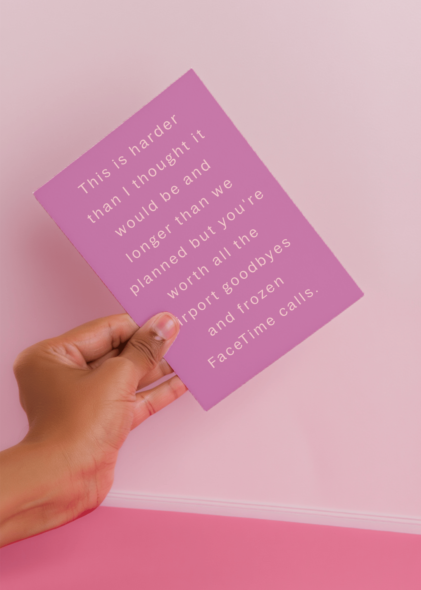 Worth the Distance Love Card mockup 4