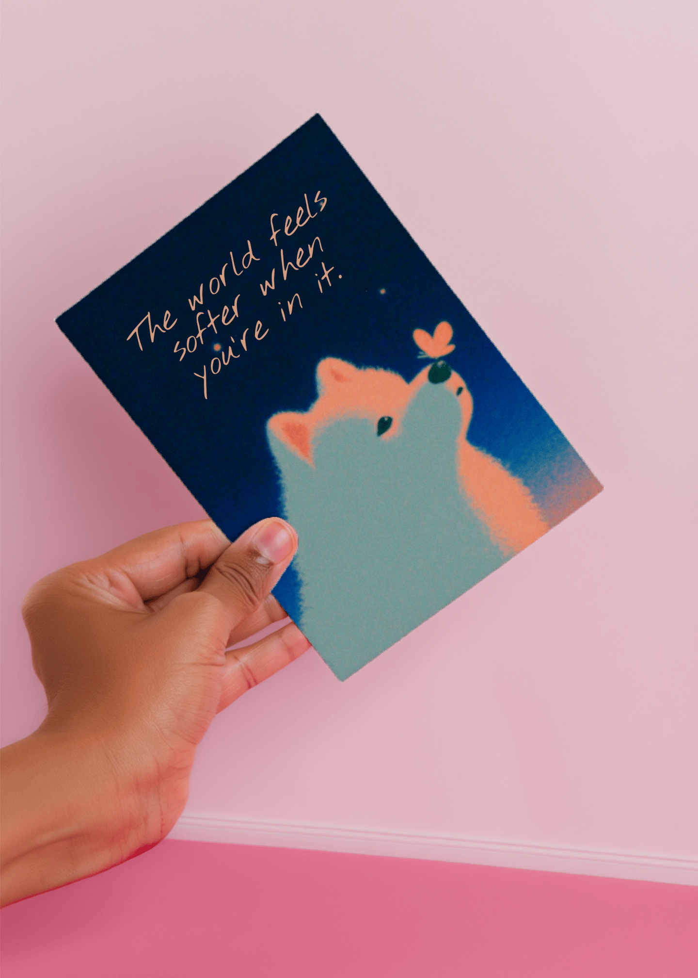 Soft World with You Card mockup 4