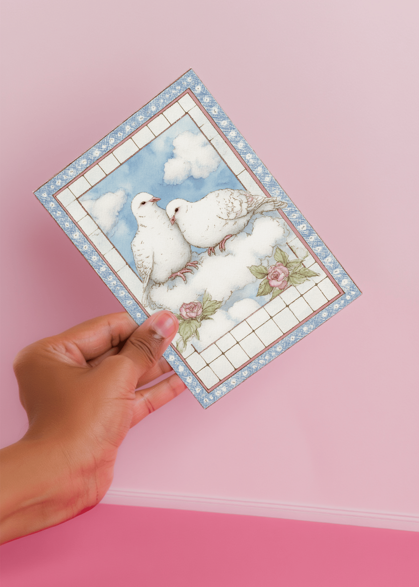 Doves in Love Anniversary Card mockup 4