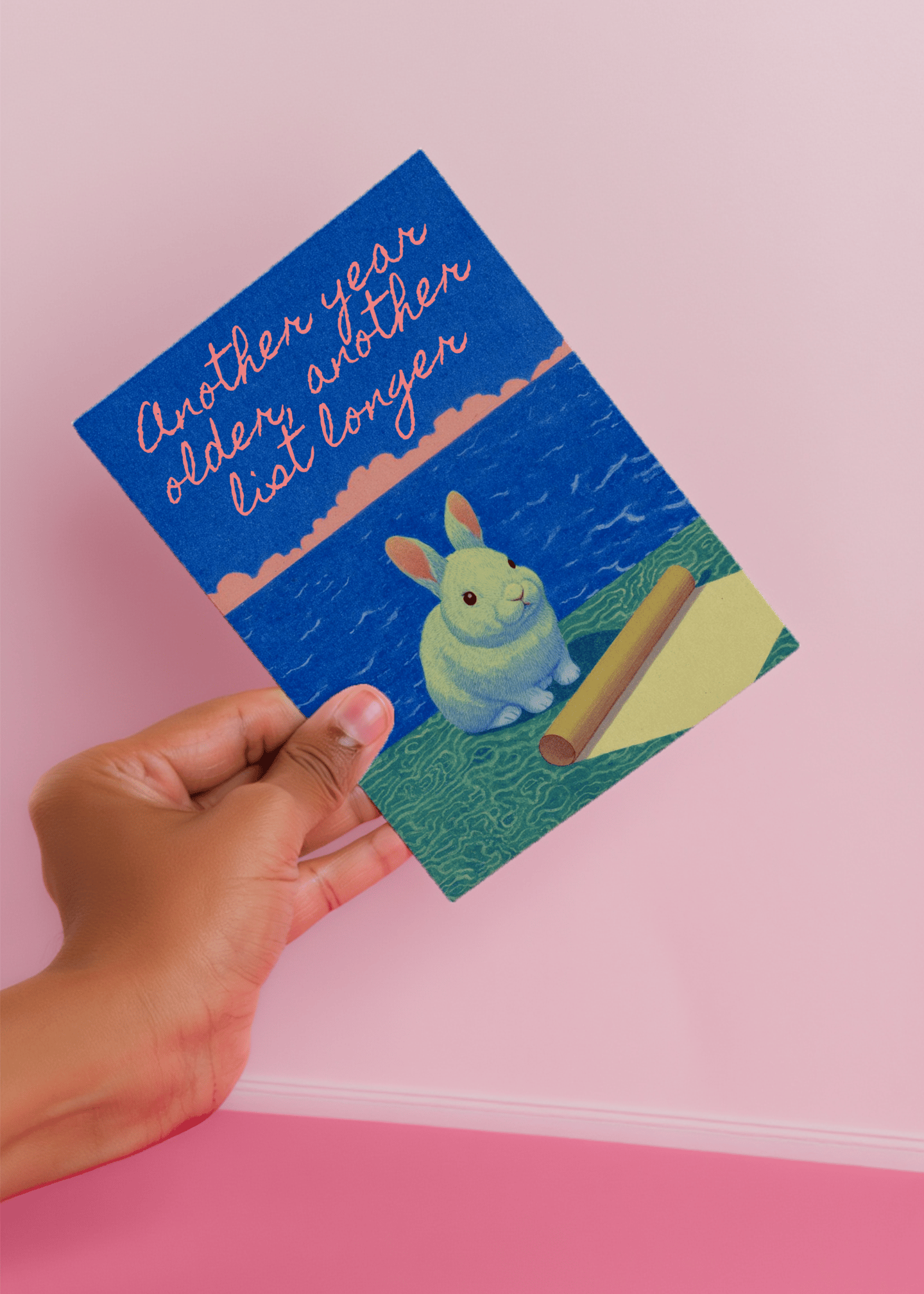 Bunny Birthday List Card mockup 4