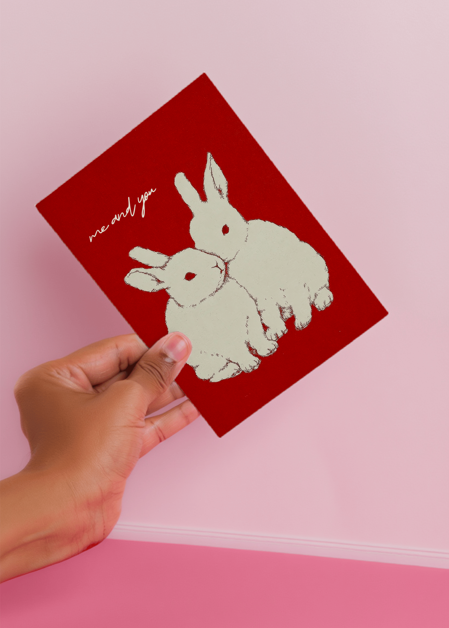 Me and You Bunny Love Card mockup 4
