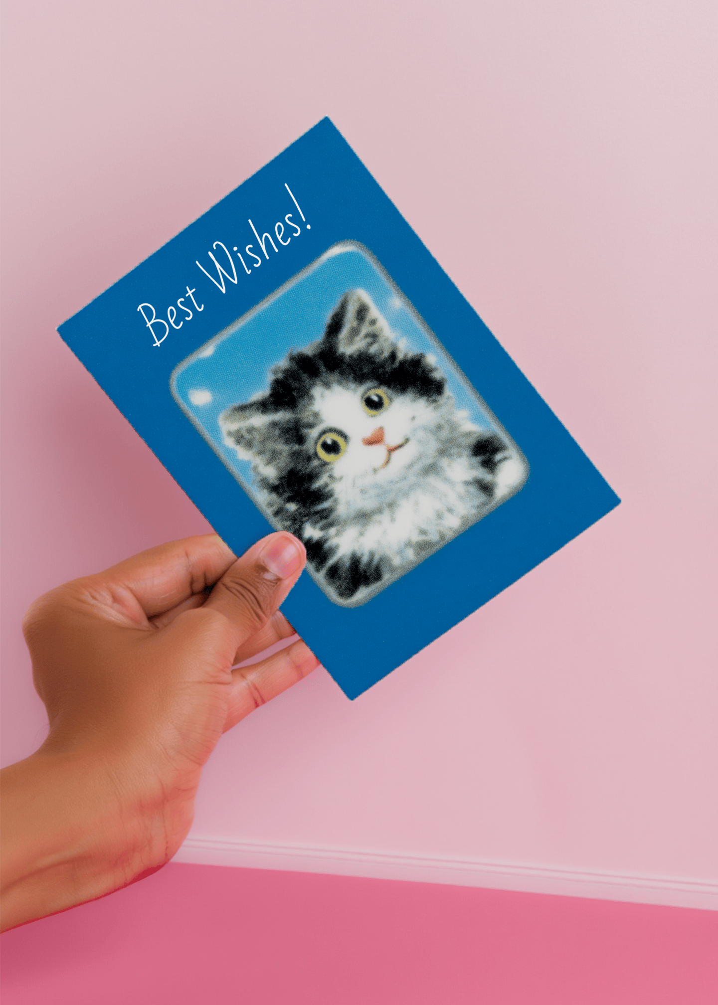Best Wishes Cat Card mockup 4