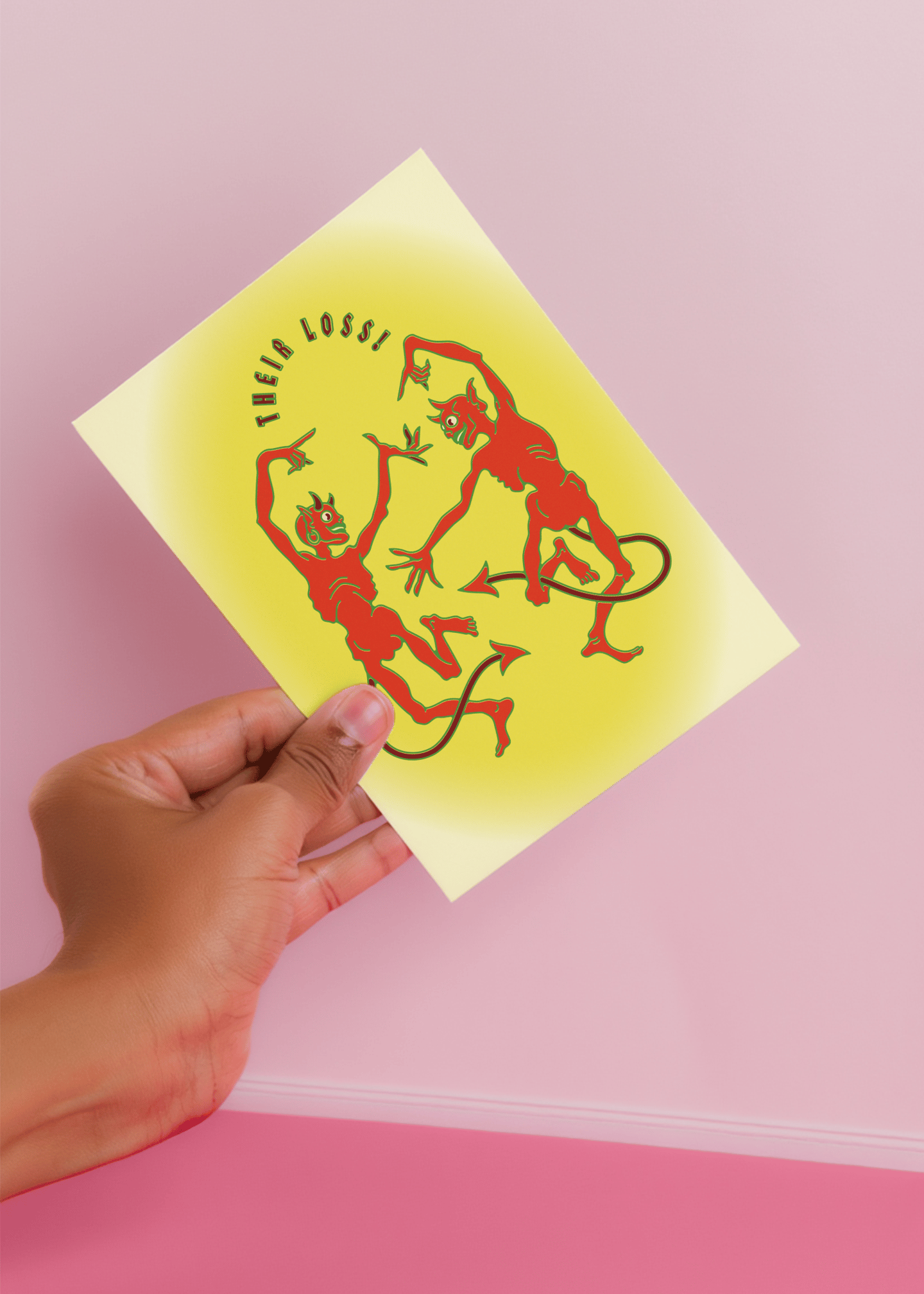 Their Loss Devil Dance Card mockup 4