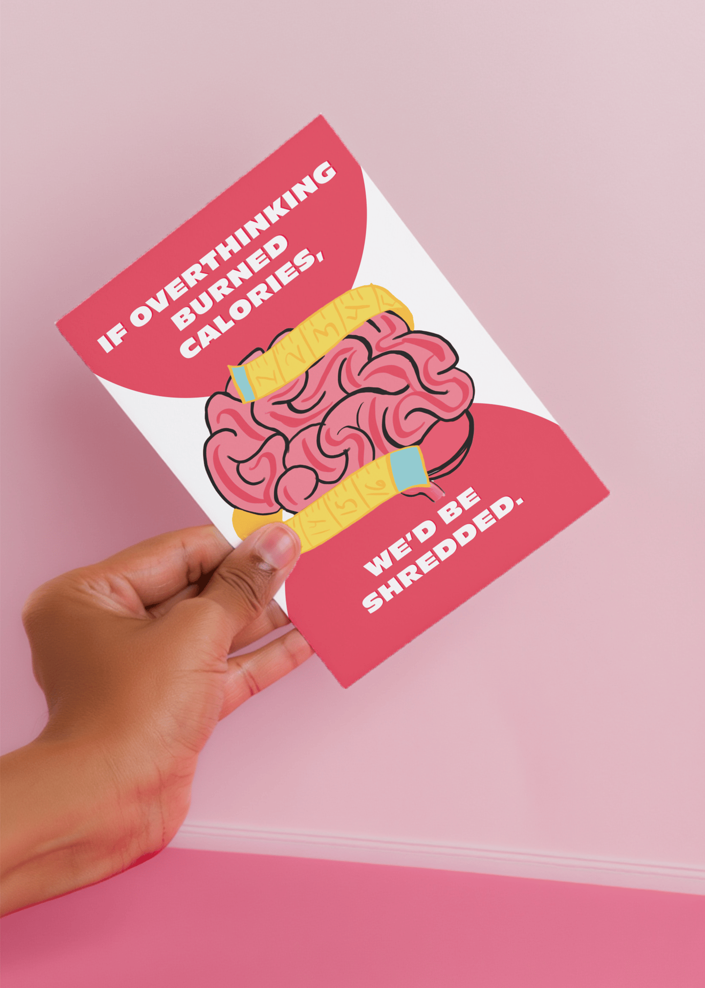 Overthinking Shredded Brain Card mockup 4