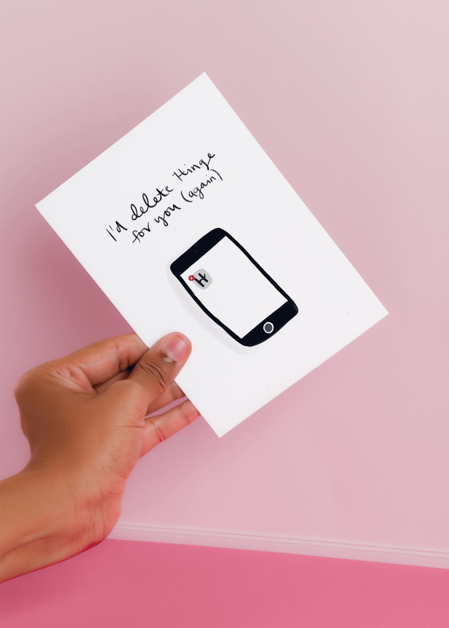 I'd Delete Hinge For You Again Card mockup 3