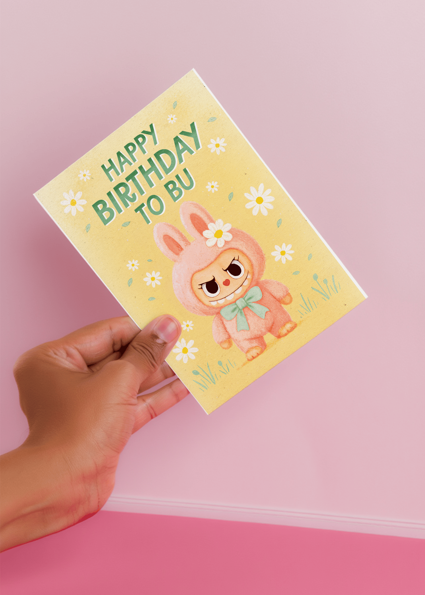 Happy Birthday to Bu Bunny Card mockup 4