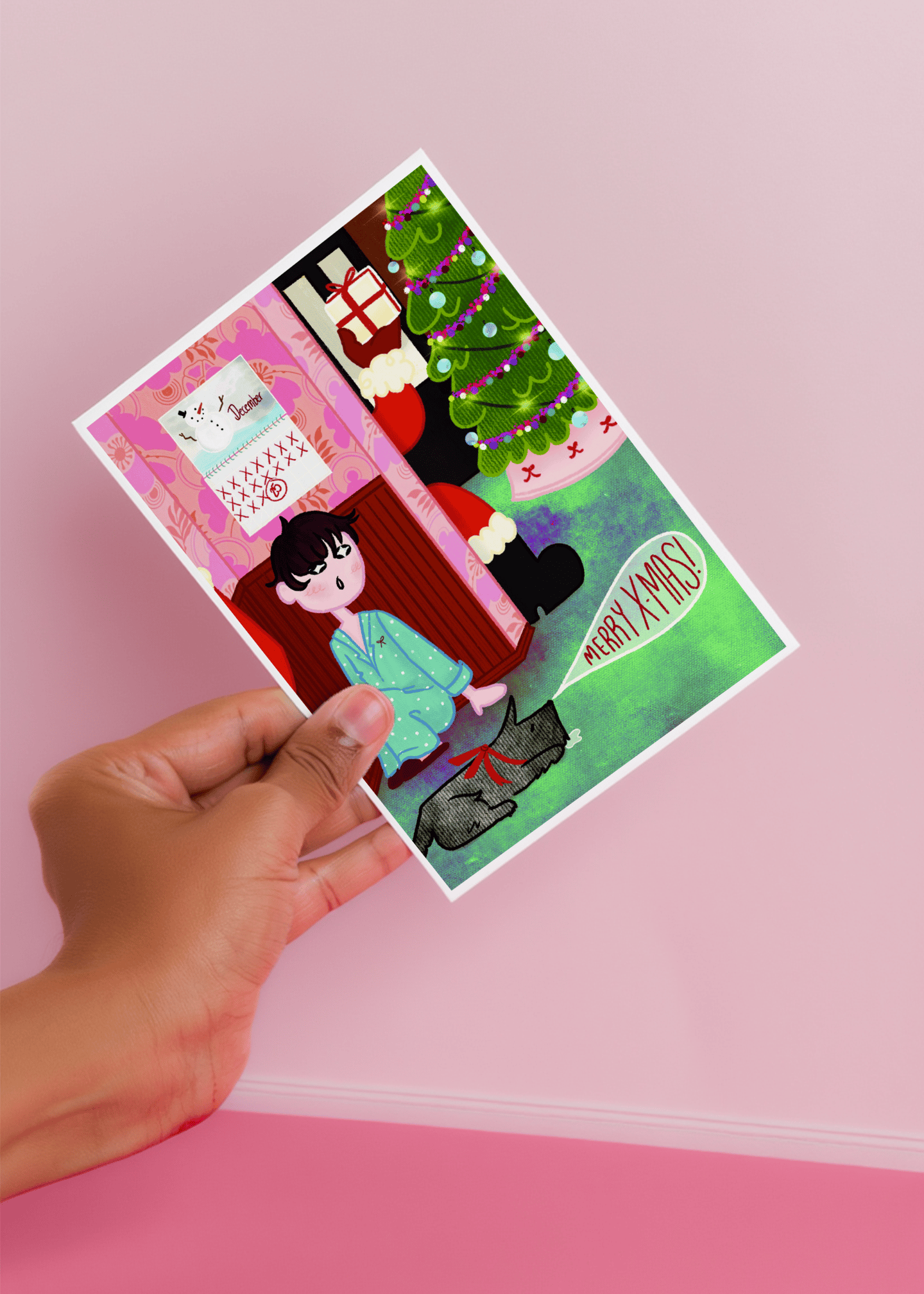 Snotty Merry Xmas Card mockup 3