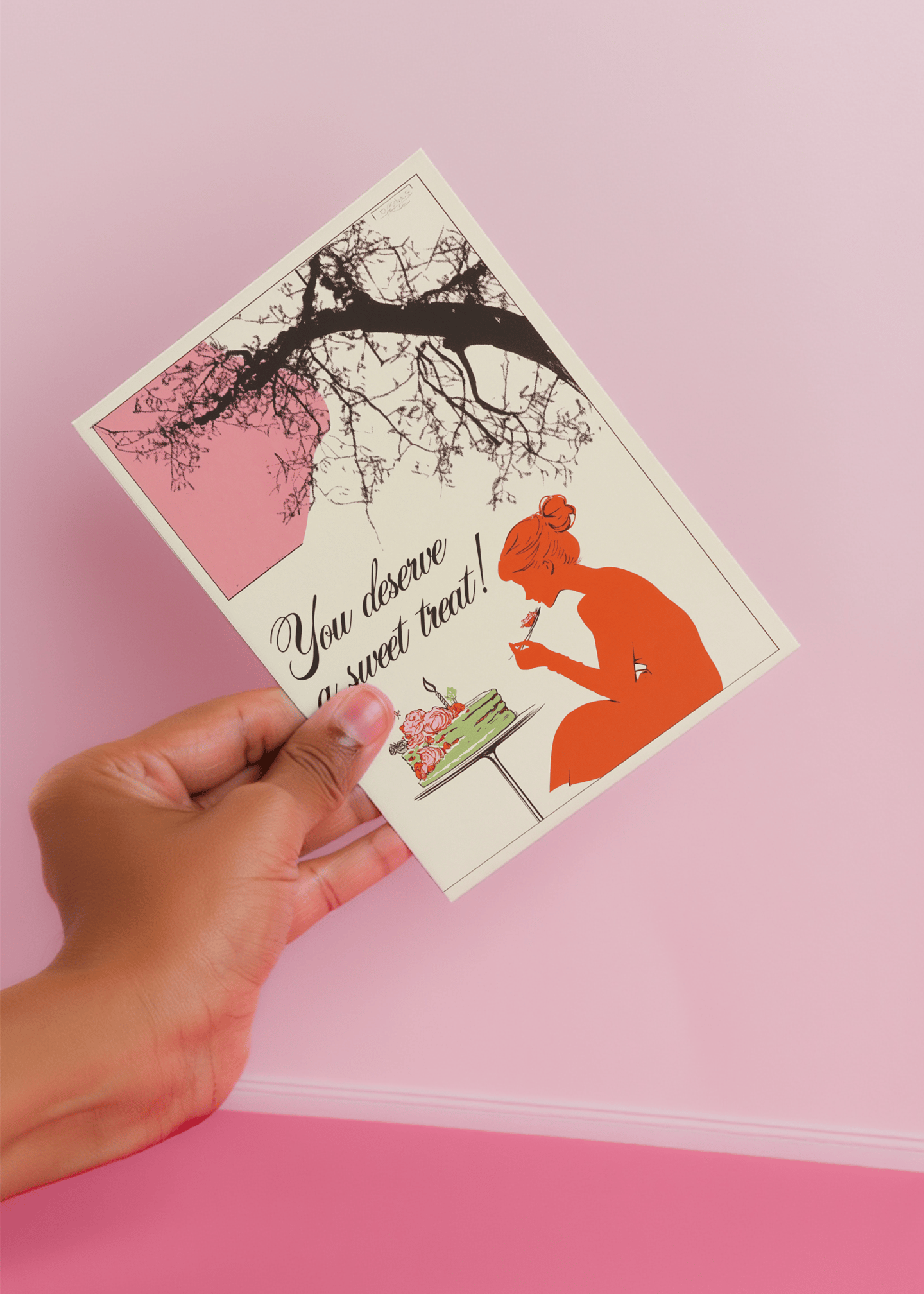 You Deserve a Sweet Treat Birthday Card mockup 4