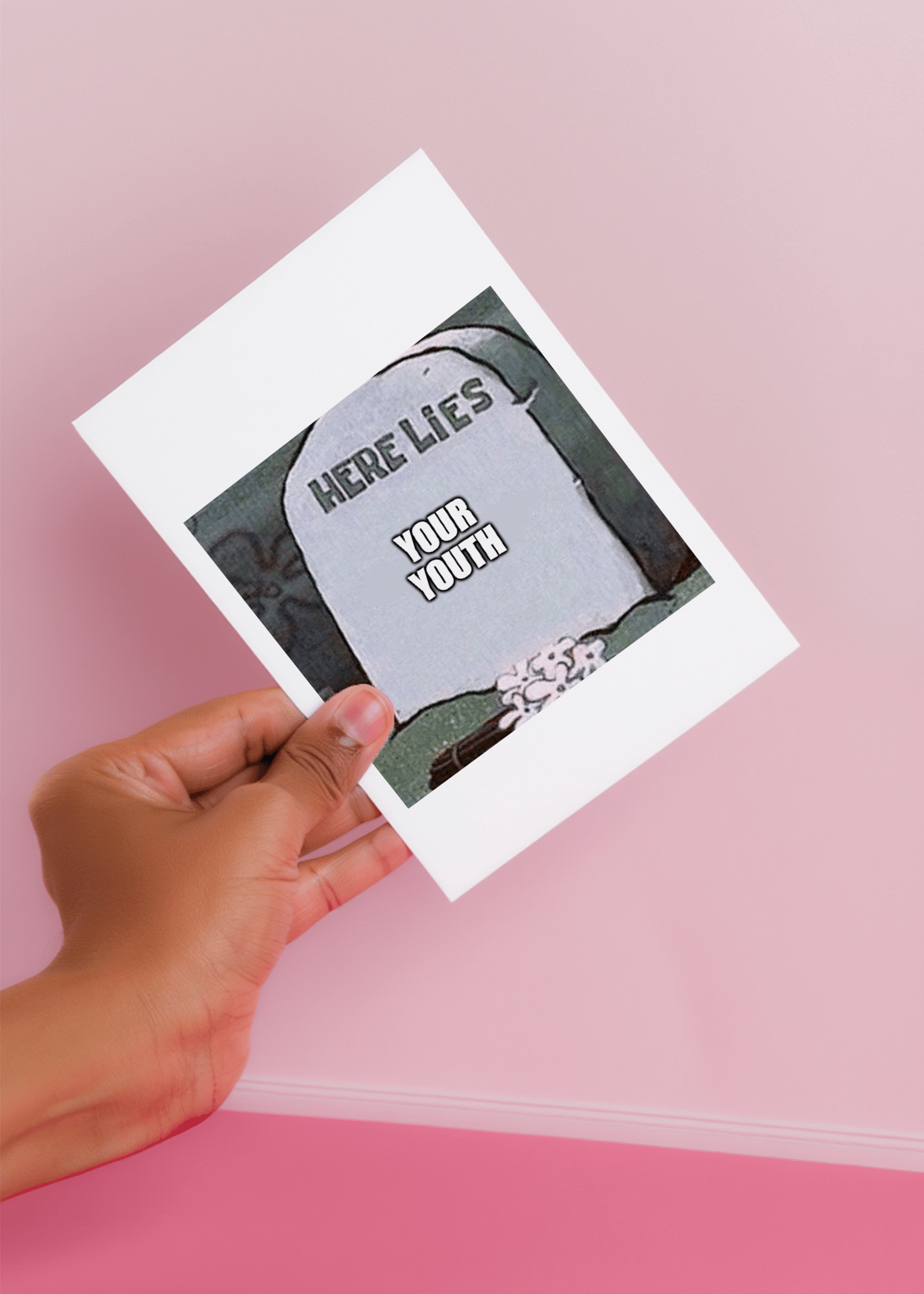 Here Lies Your Youth Birthday Card mockup 4