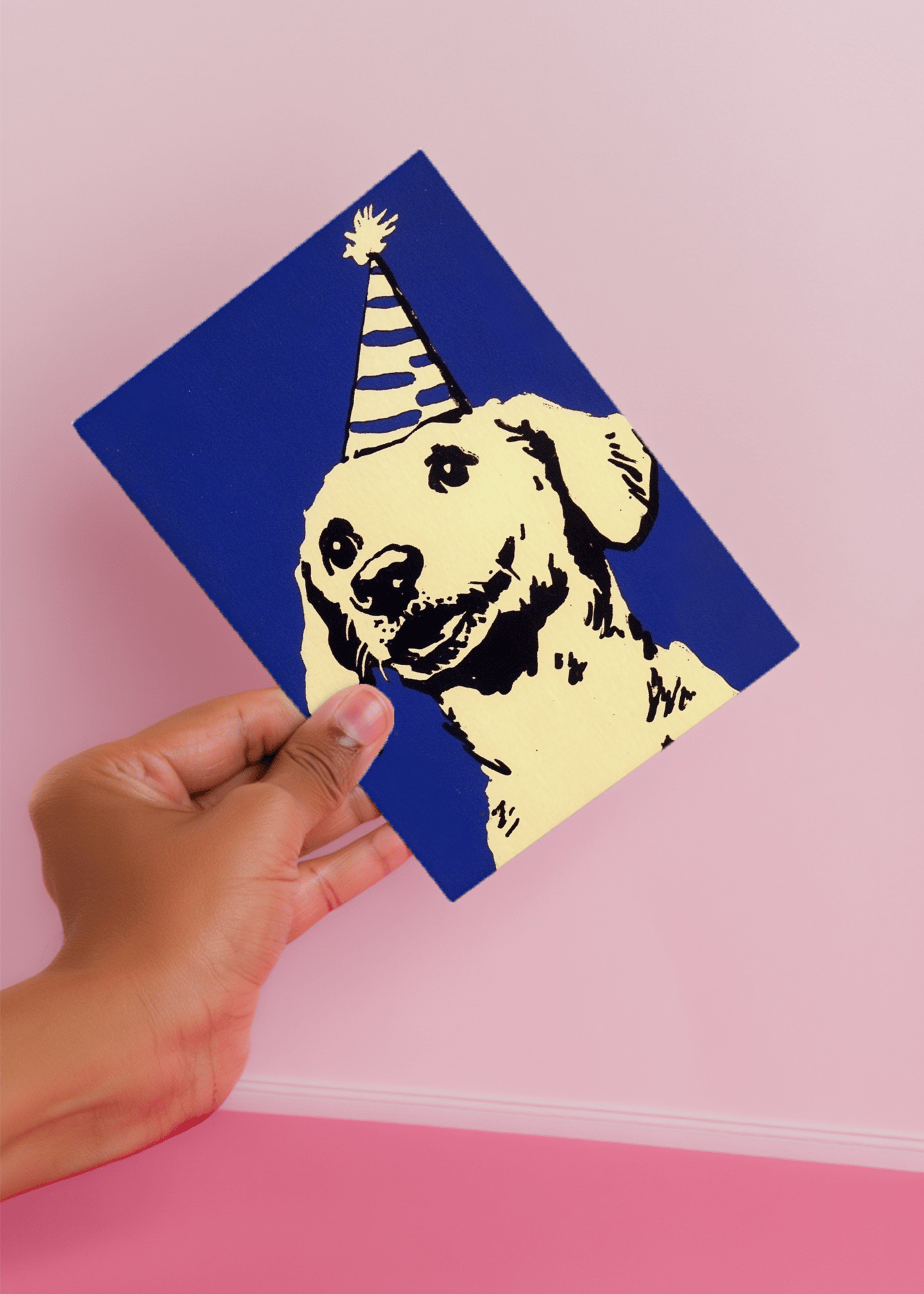 Party Hat Dog Birthday Card mockup 4