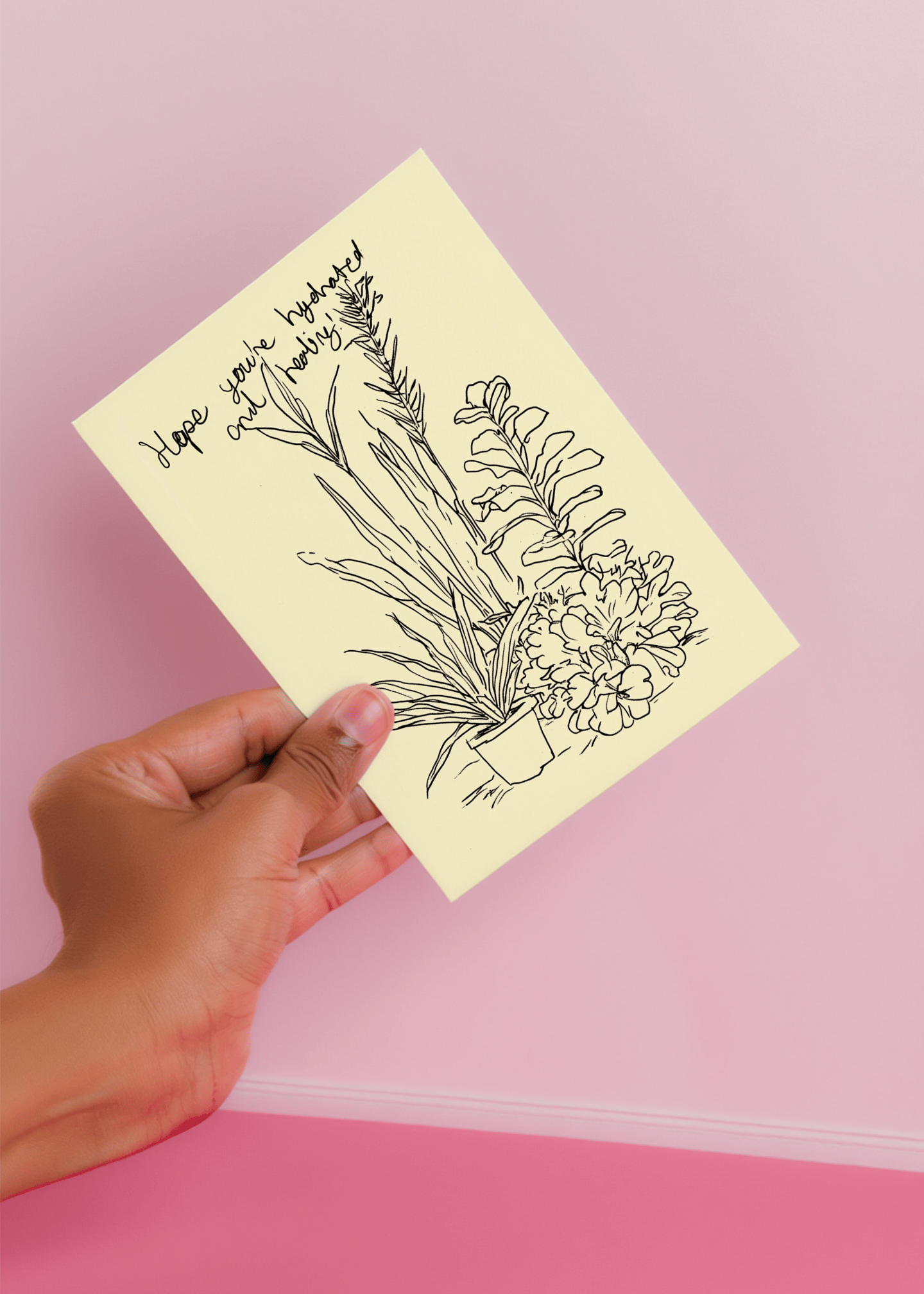 Hydrated and Healing Card mockup 3