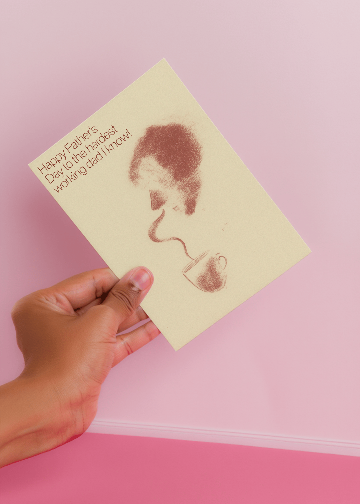 Hardest Working Dad Coffee Card mockup 4