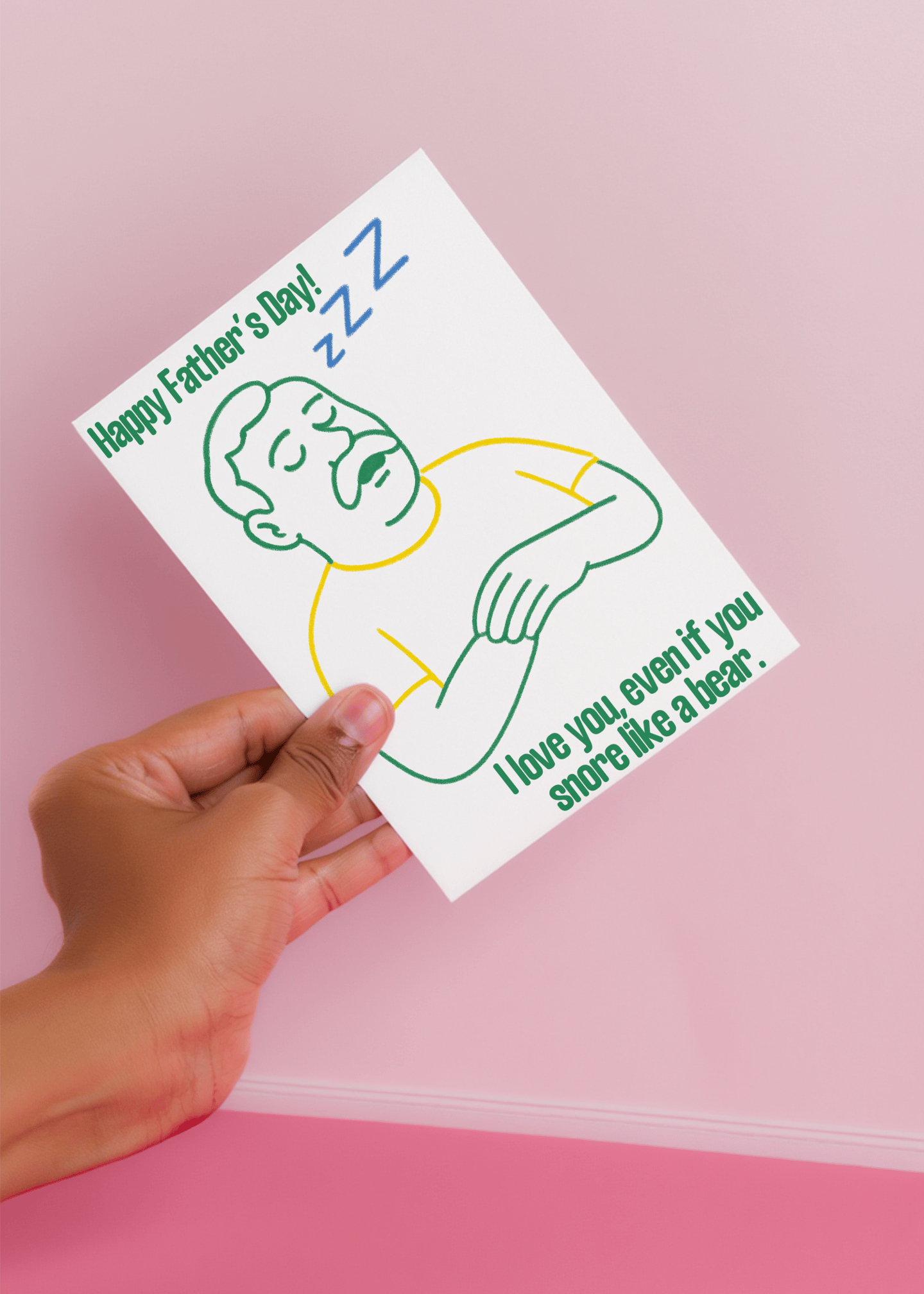 Bear Snore Father's Day Card mockup 4