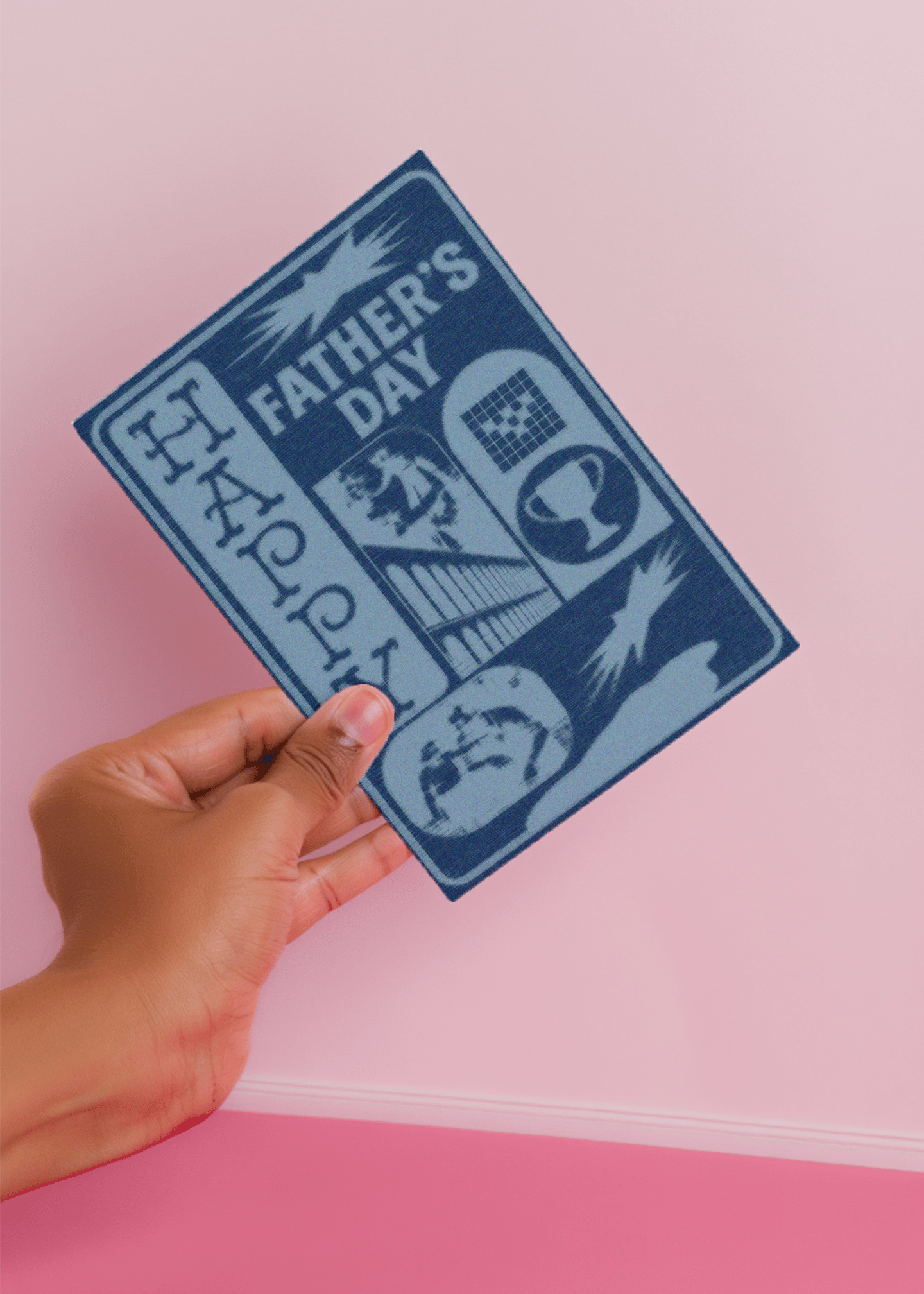Retro Father's Day Montage Card mockup 4