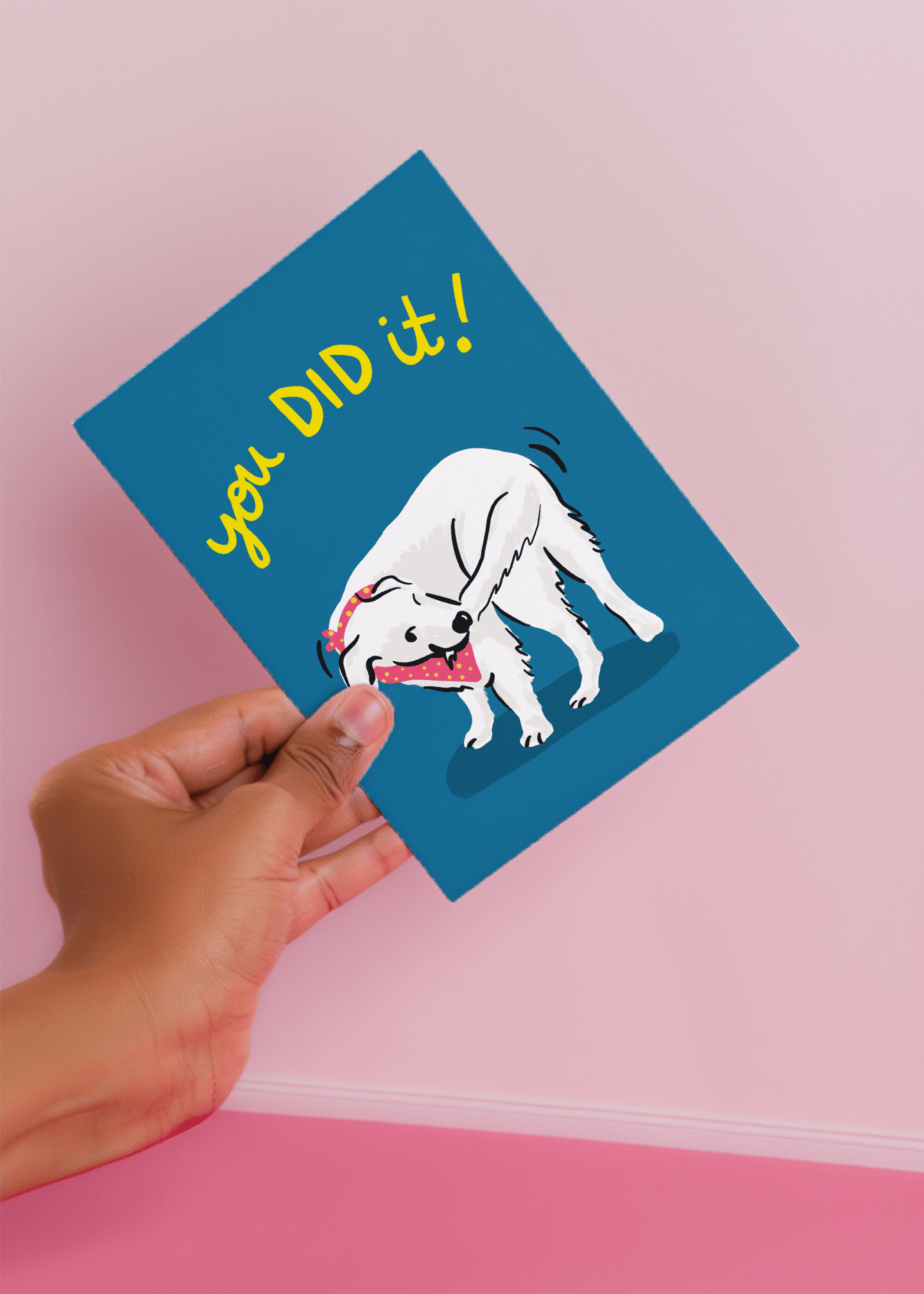 You Did It Dog Card mockup 4