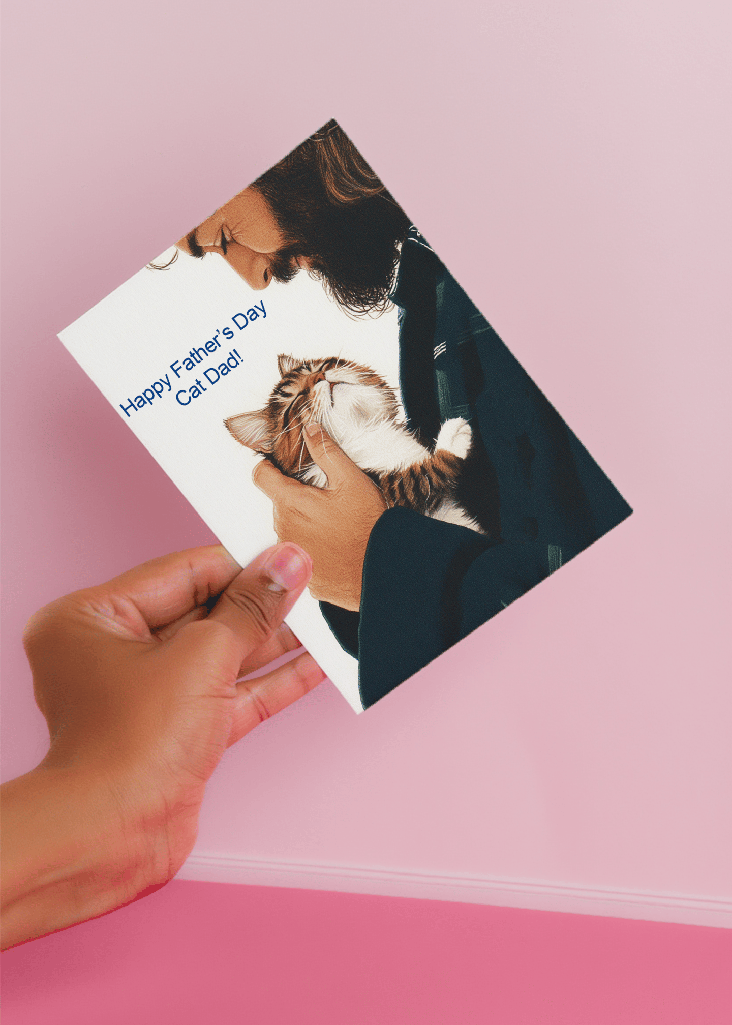Happy Father's Day Cat Dad Card mockup 3