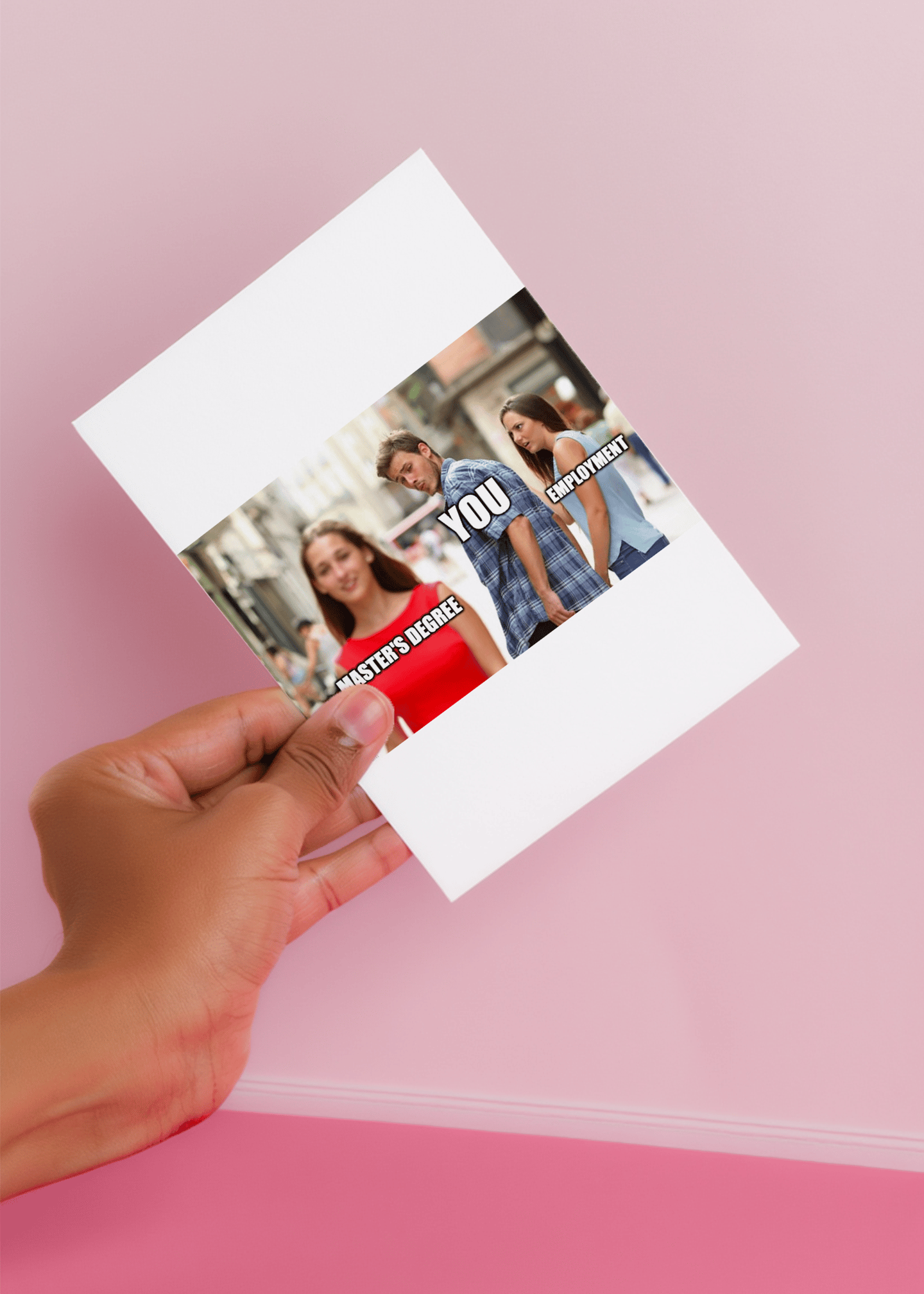 Distracted by the Master's Degree Card mockup 4