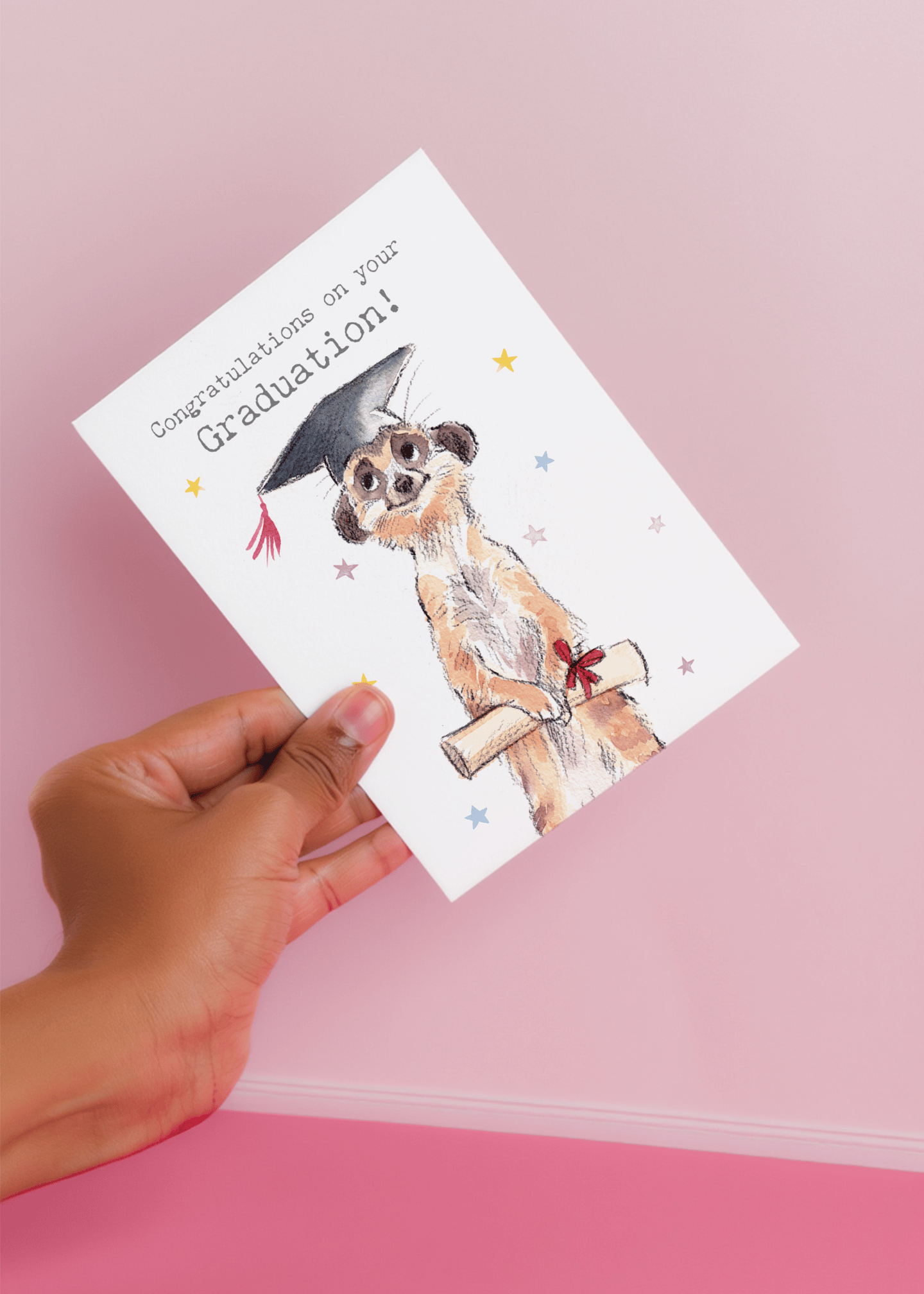 Congratulations Meerkat Graduation Card mockup 4