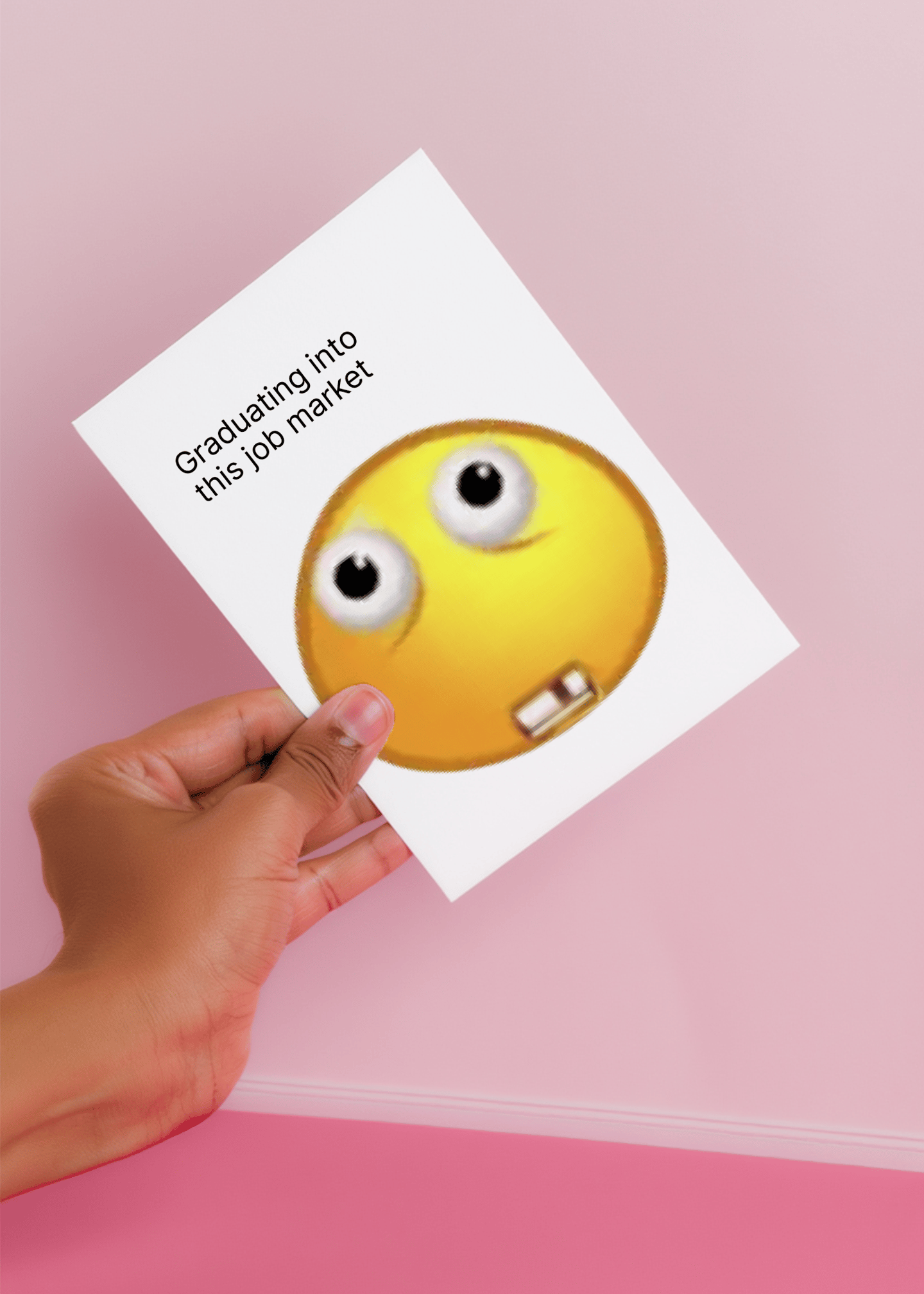 Job Market Emoji Graduation Card mockup 4