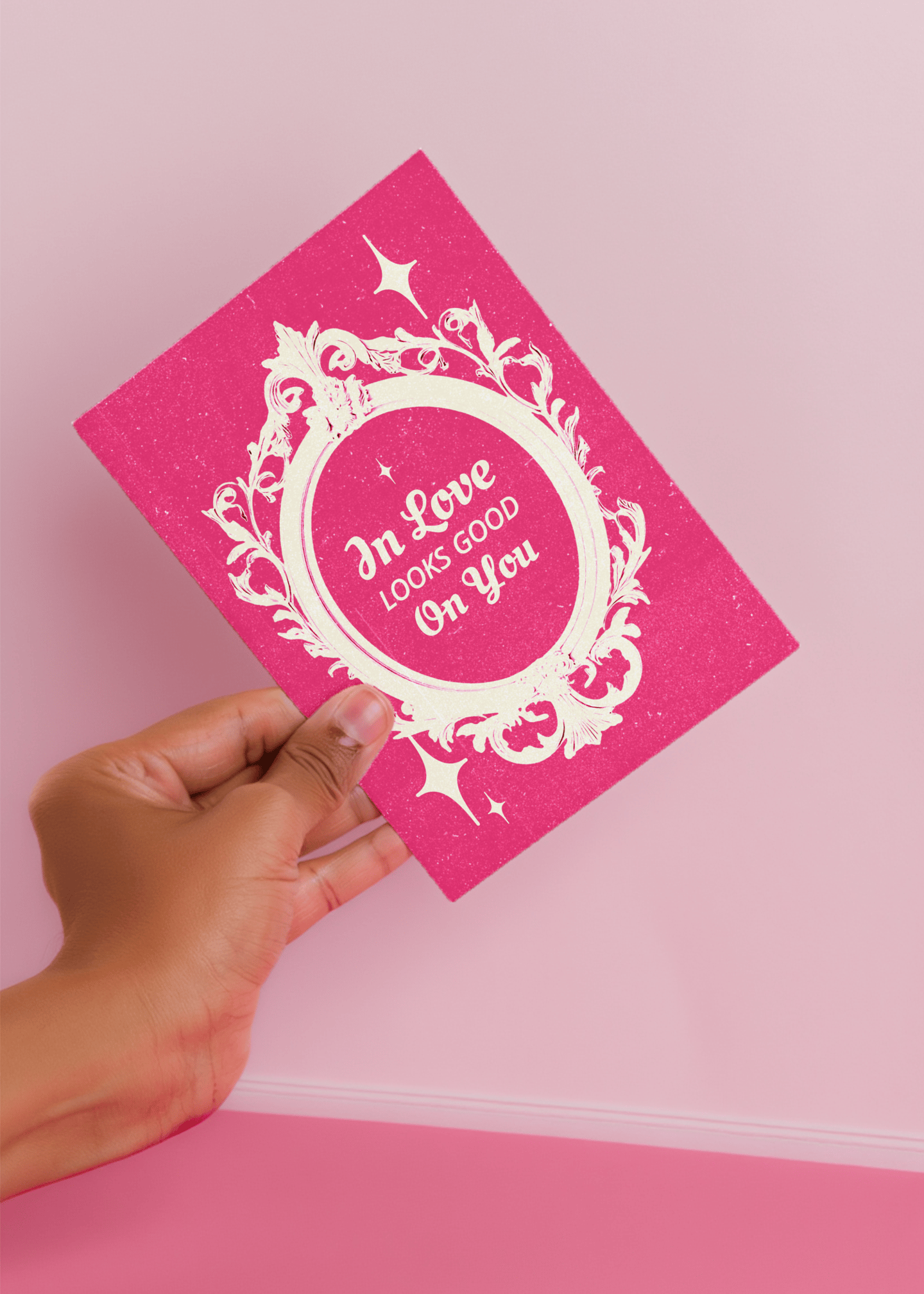 In Love Looks Good on You Valentine Card mockup 4