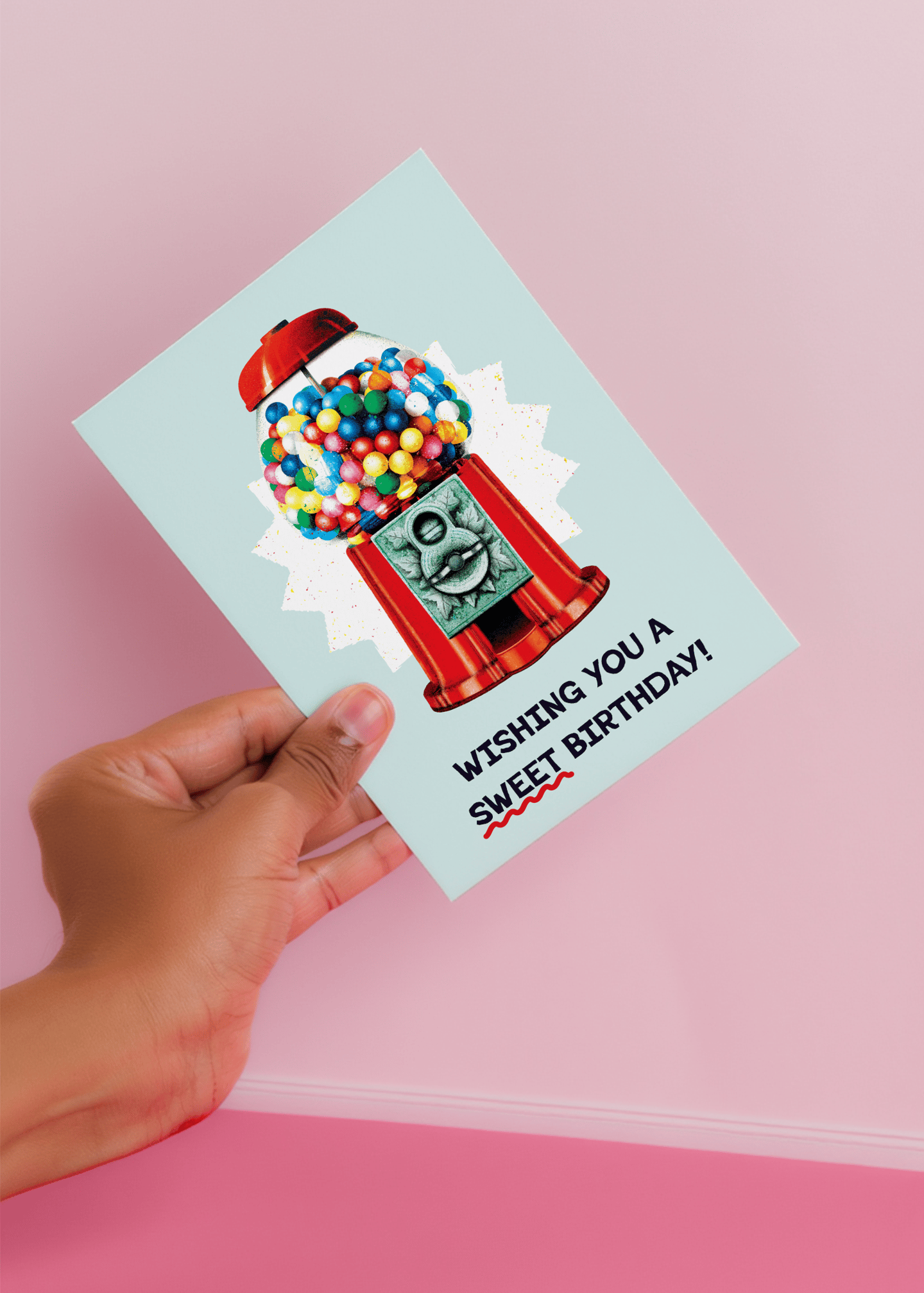 Sweet Birthday Gumball Machine Card mockup 4