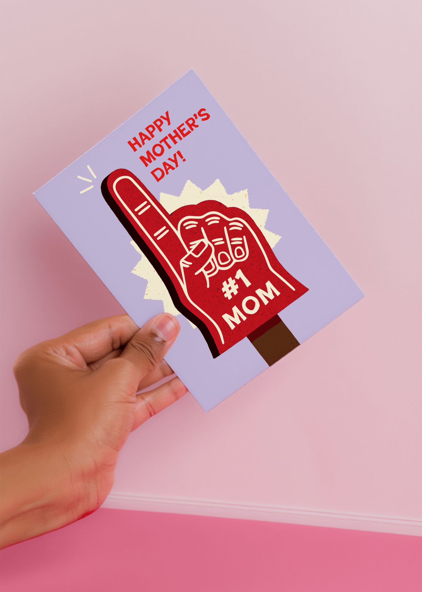 Number One Mom Foam Finger Card mockup 4