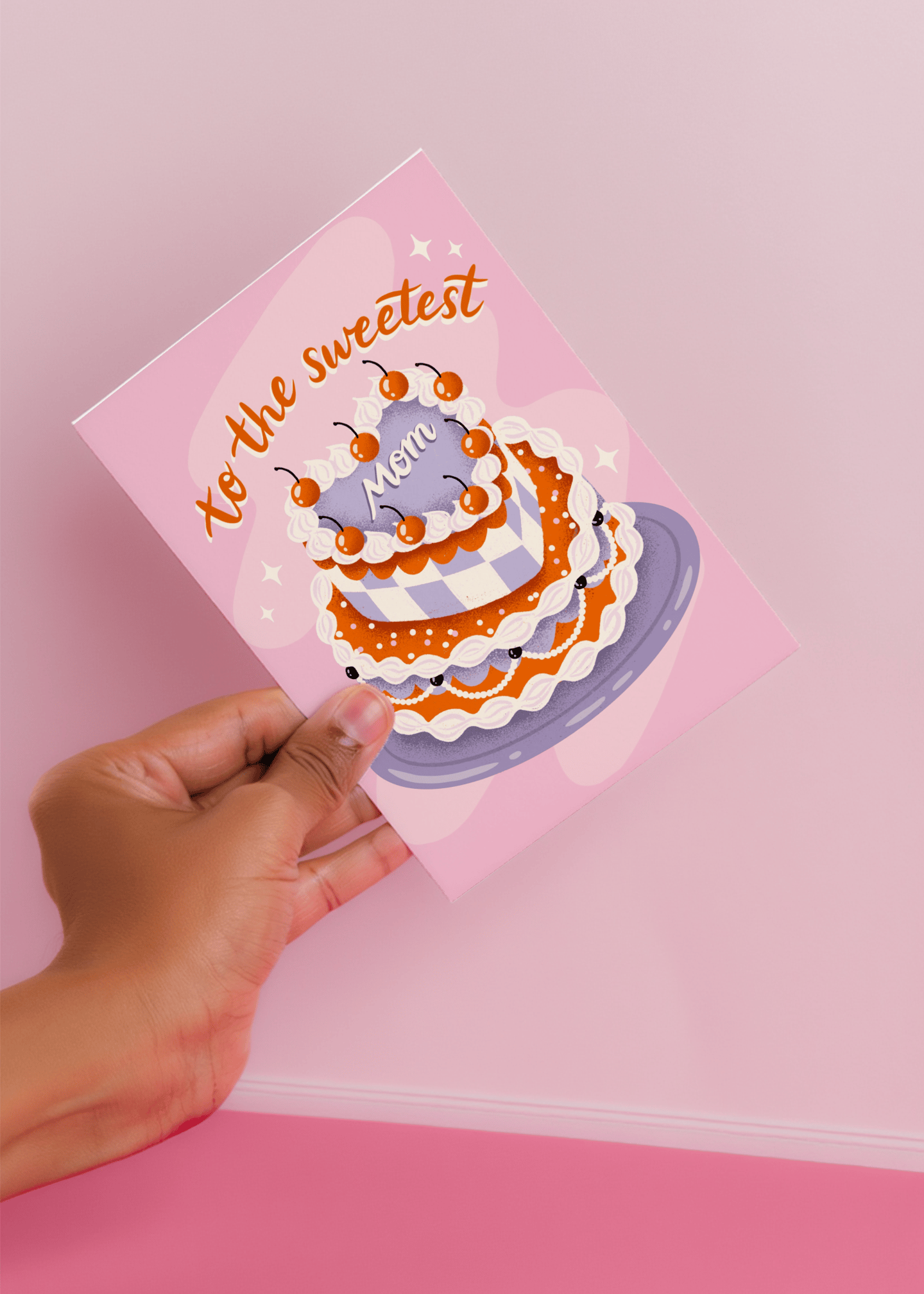 Sweetest Mom Cake Card mockup 3