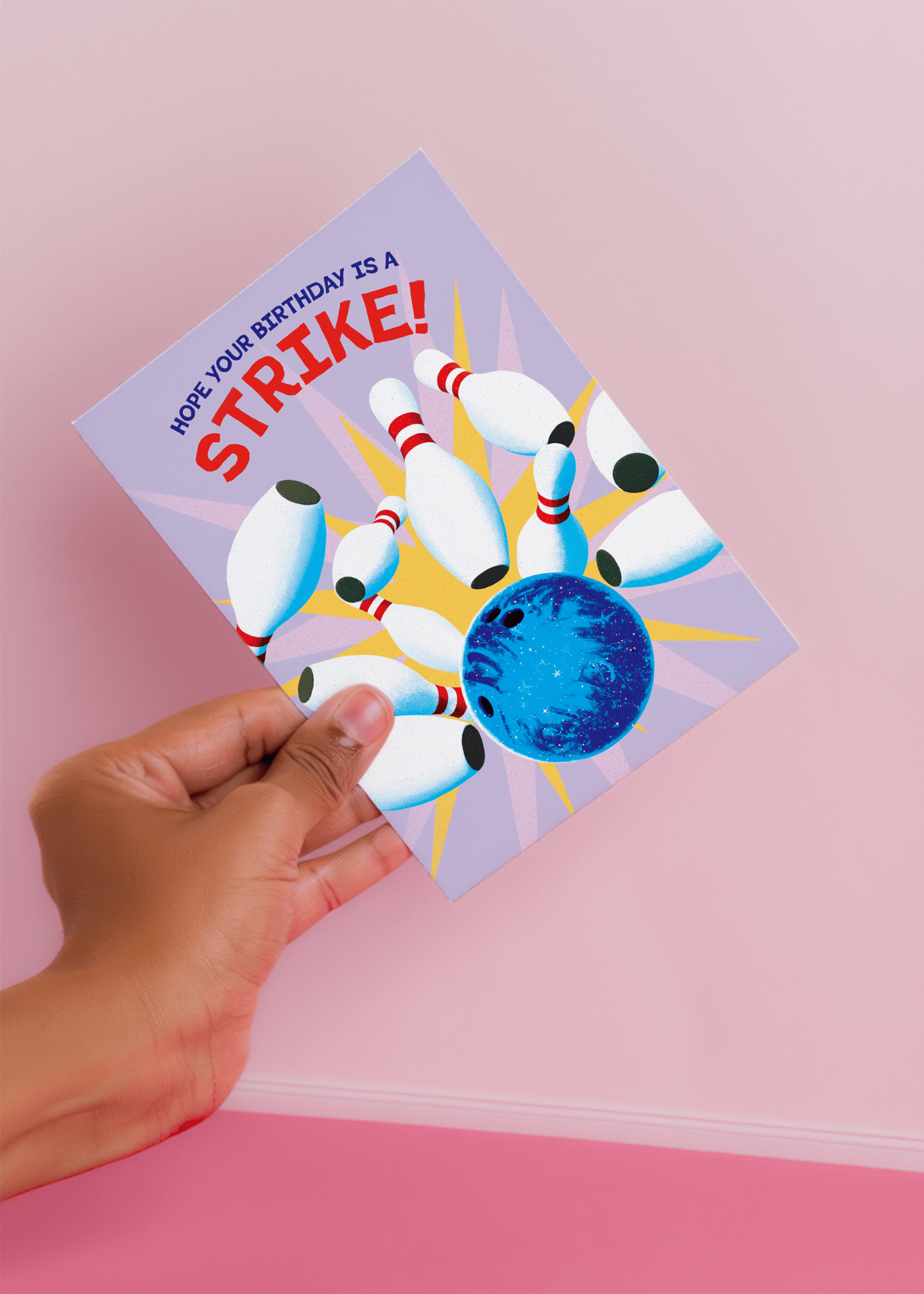 Birthday Strike Bowling Card mockup 4