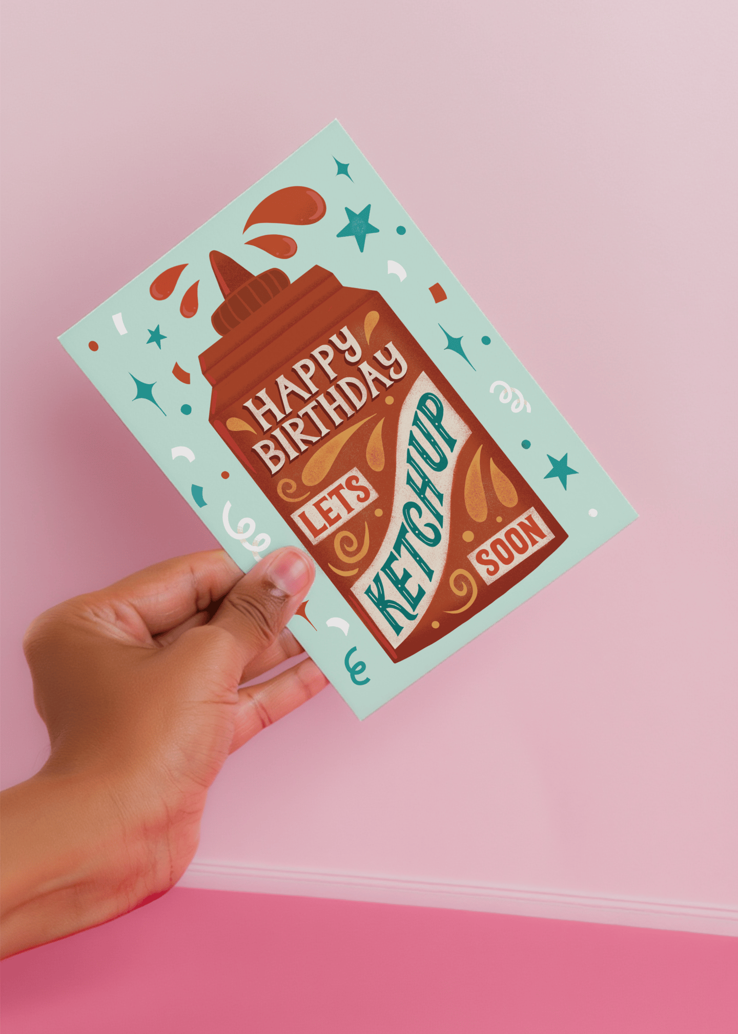 Happy Birthday Let's Ketchup Card mockup 4
