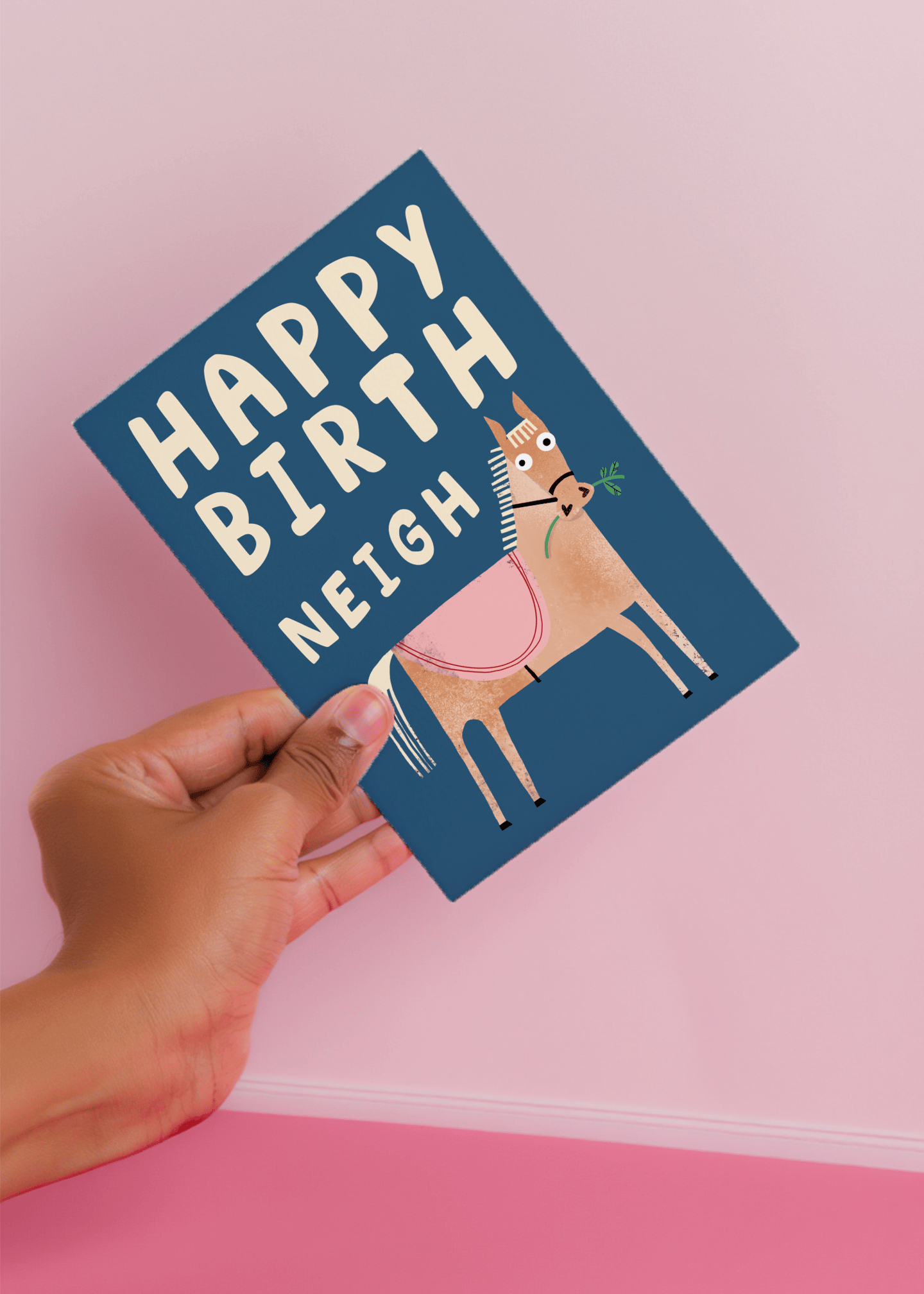 Happy Birth Neigh Horse Card mockup 4