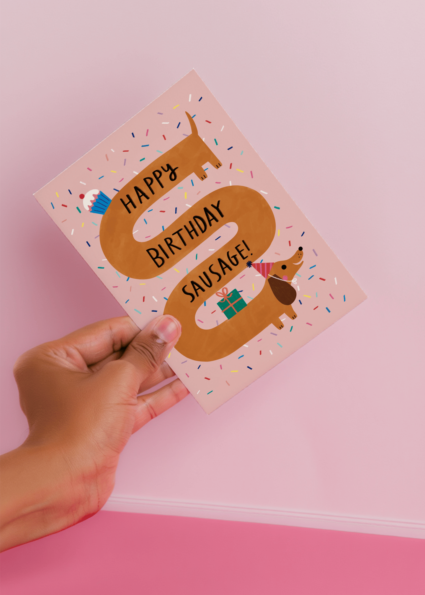 Happy Birthday Sausage Card mockup 4