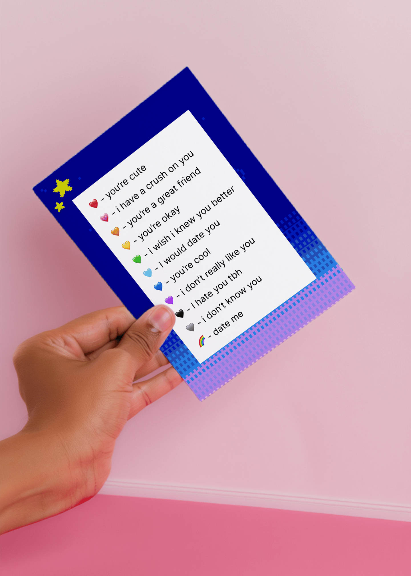 Emoji Love Rating Card mockup 4