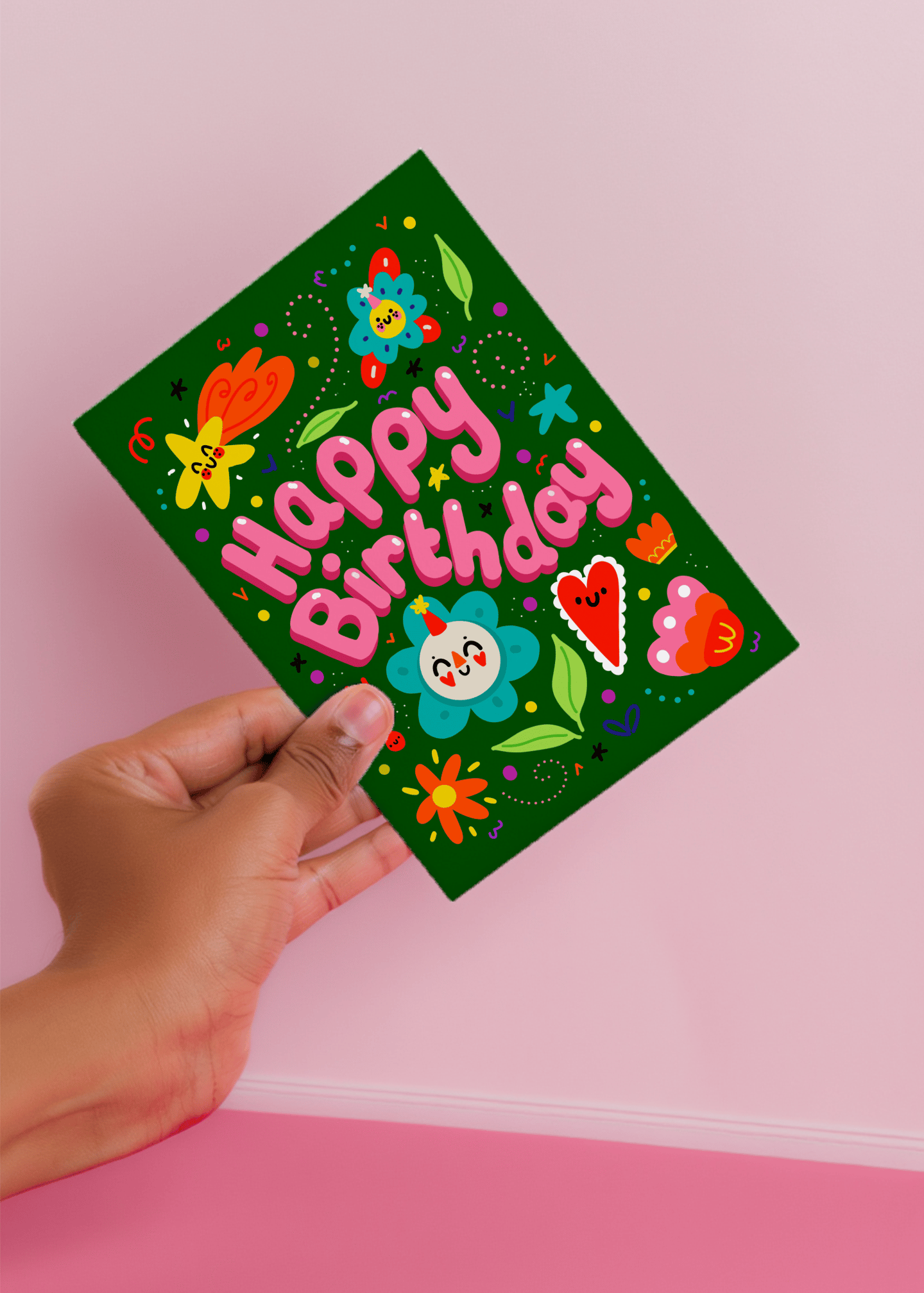 Happy Birthday Bright Florals mockup 4