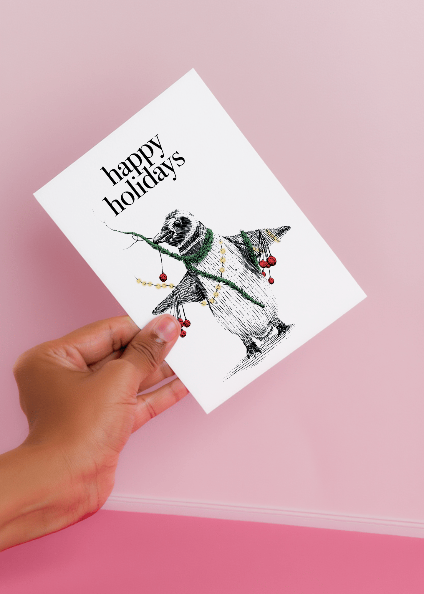 Holiday Penguin mockup 4