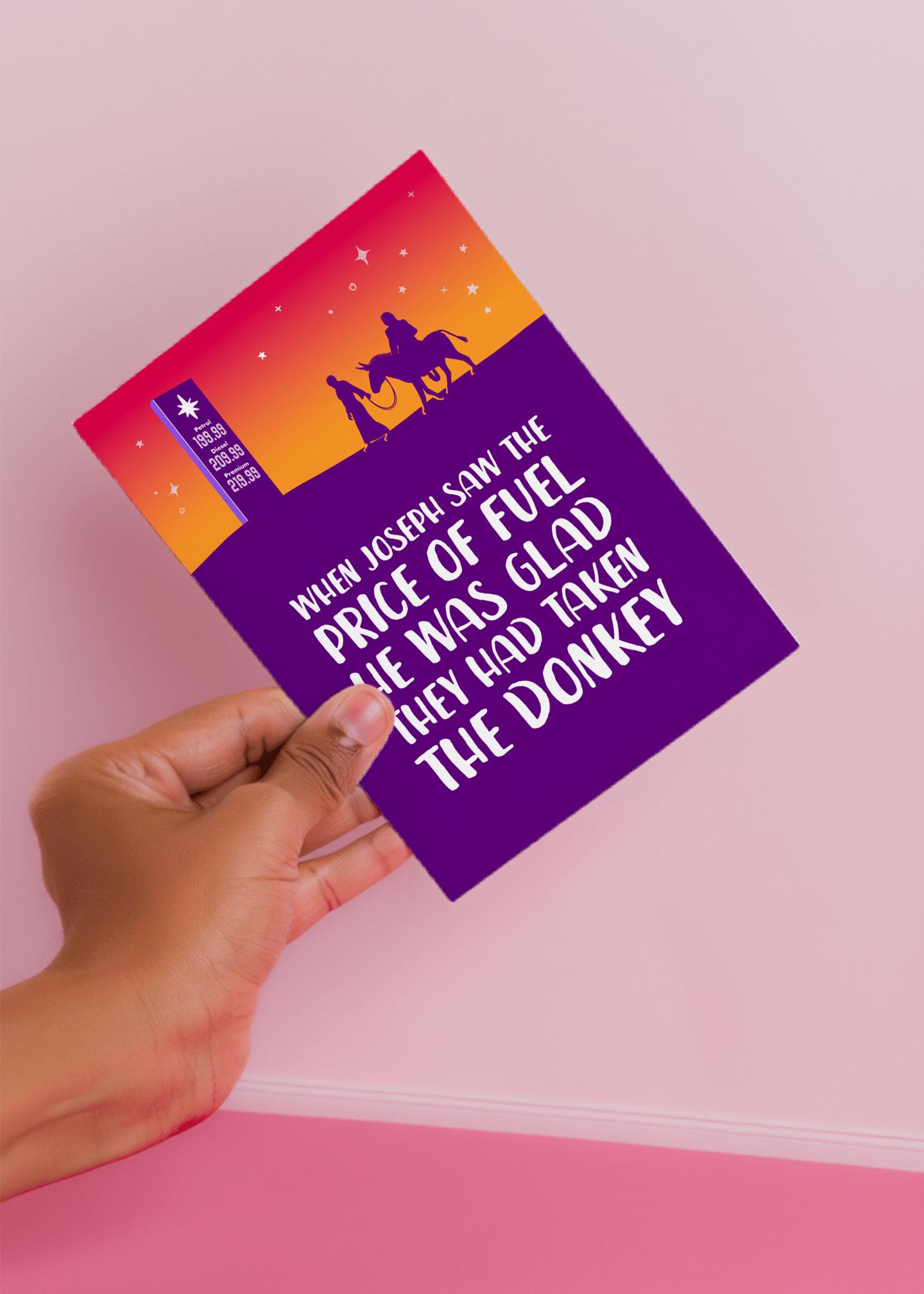 Joseph and the Donkey Christmas Fuel mockup 4
