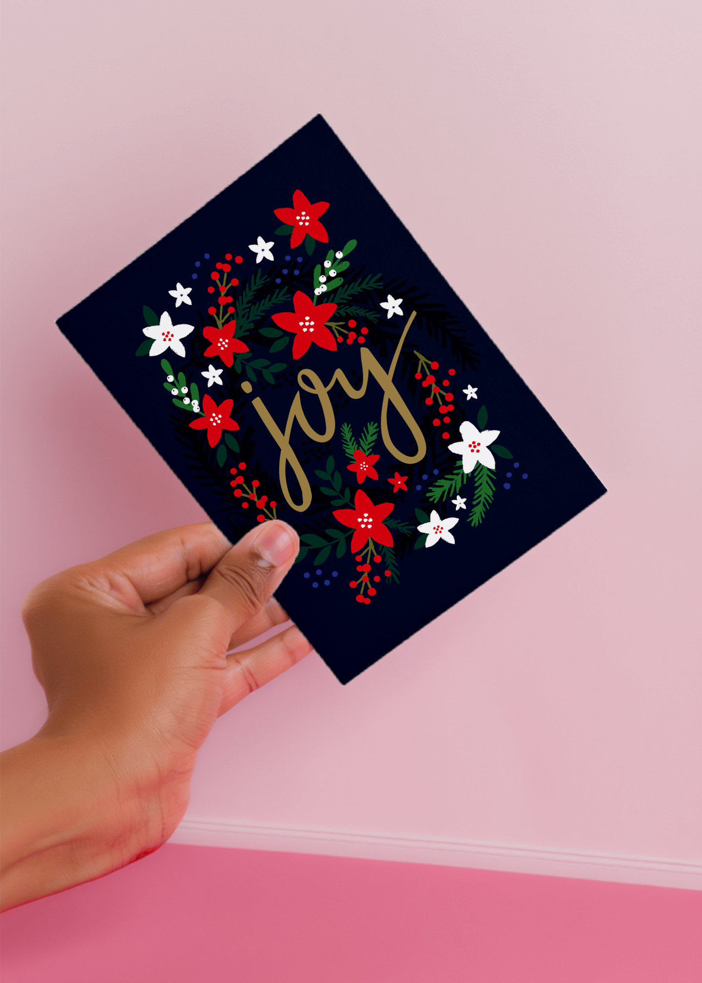 Joyful Floral Wreath mockup 4