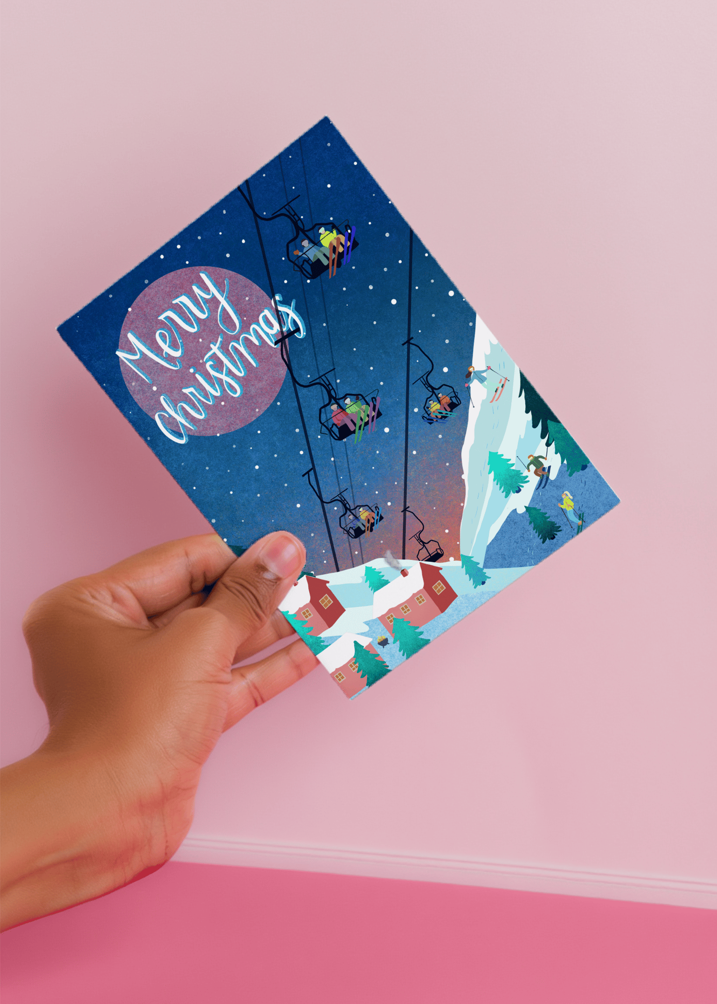 Ski Lift Merry Christmas mockup 4
