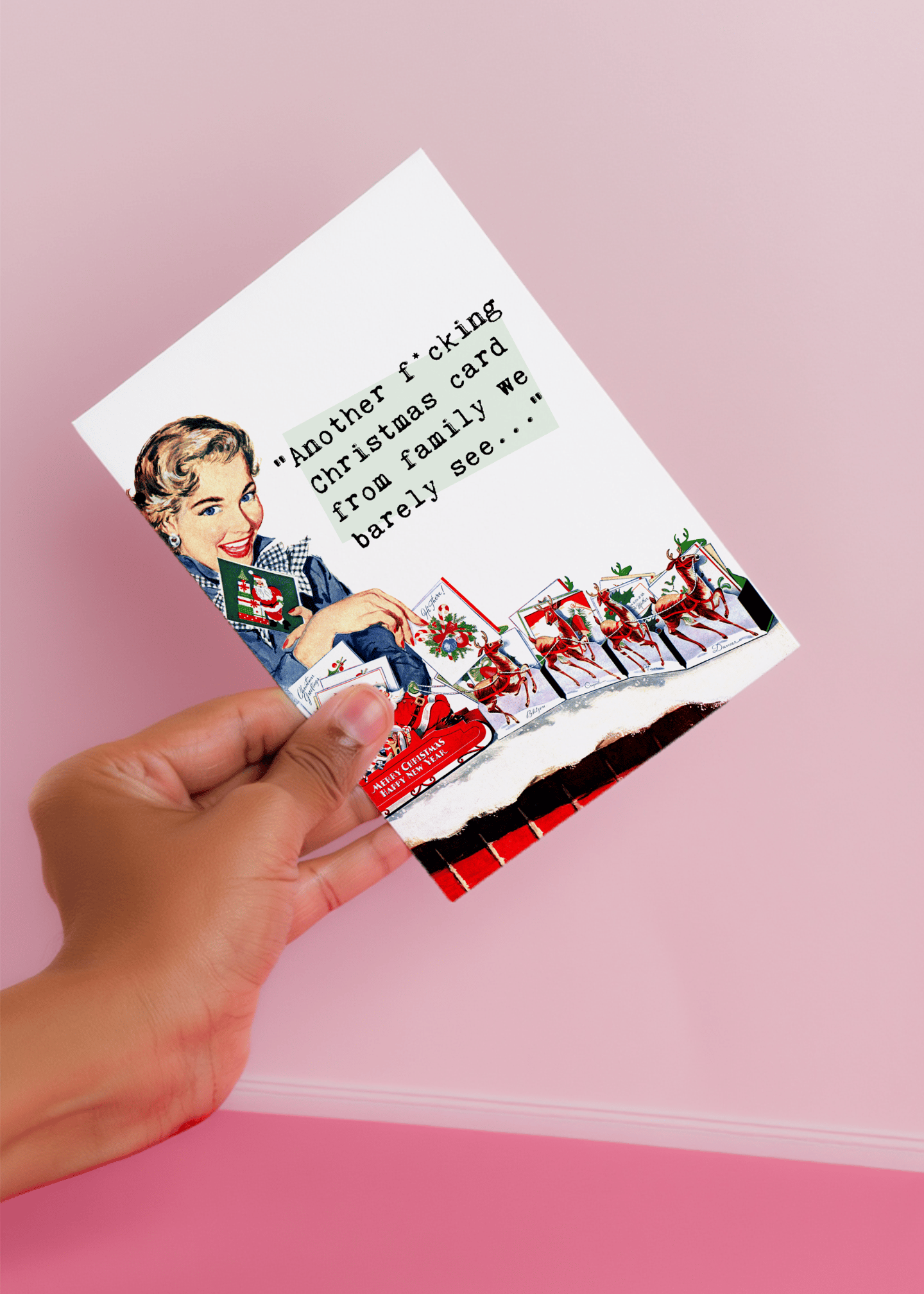 Relatable Retro Christmas Card mockup 4
