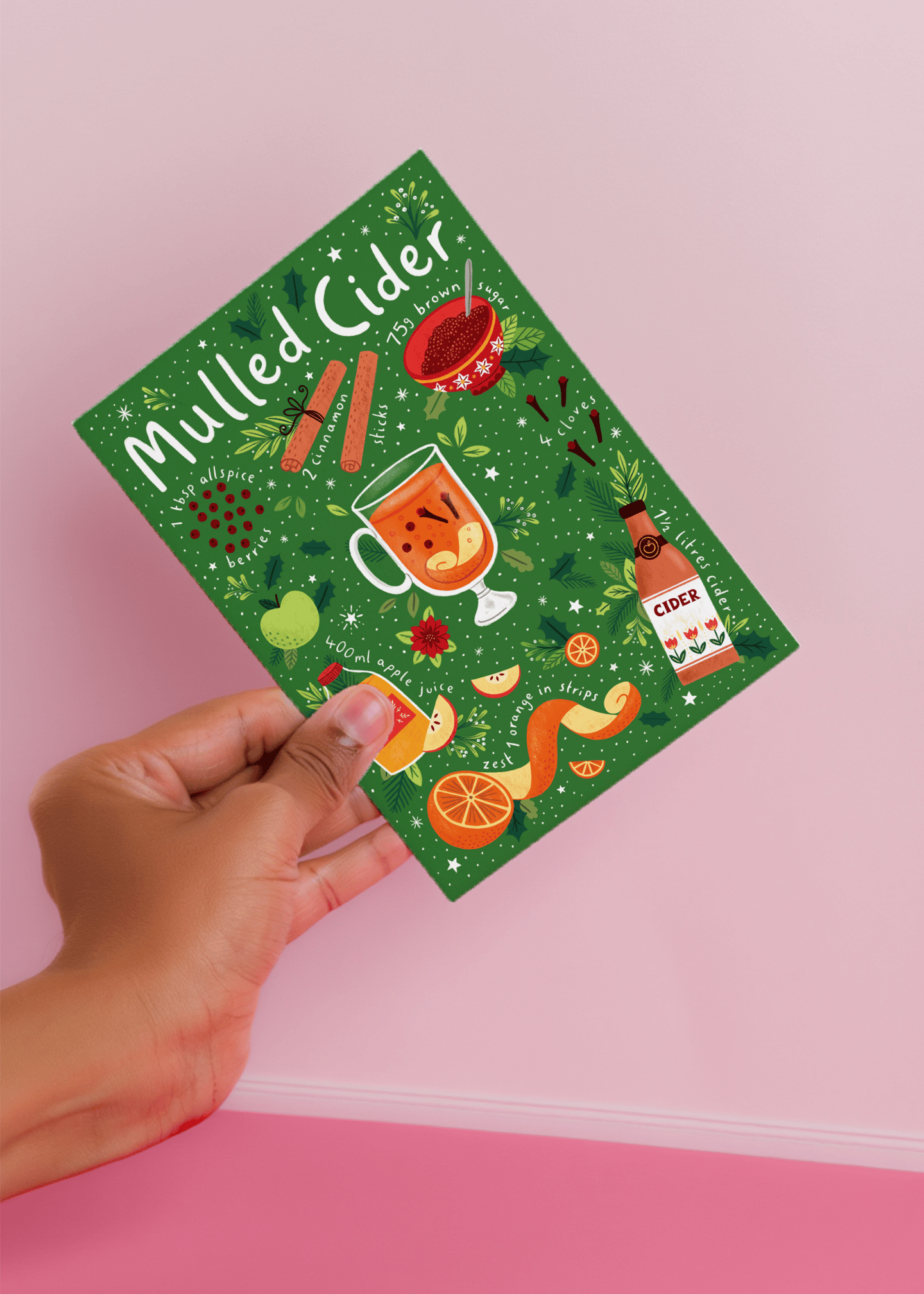 Mulled Cider Recipe Illustration mockup 3