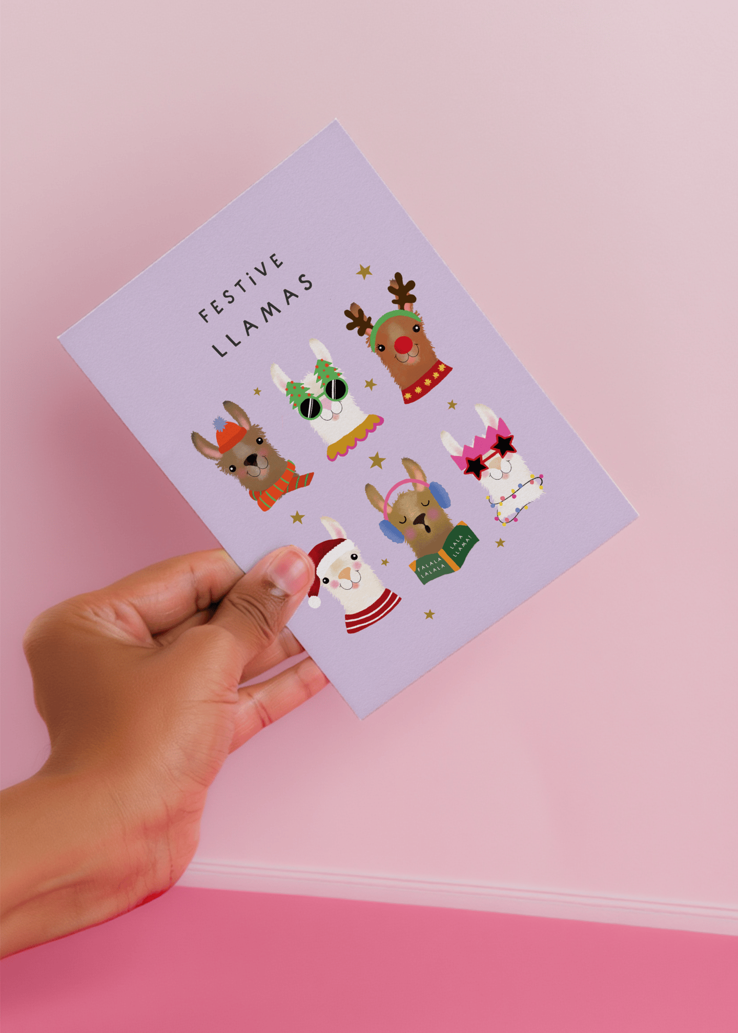 Festive Llamas mockup 3