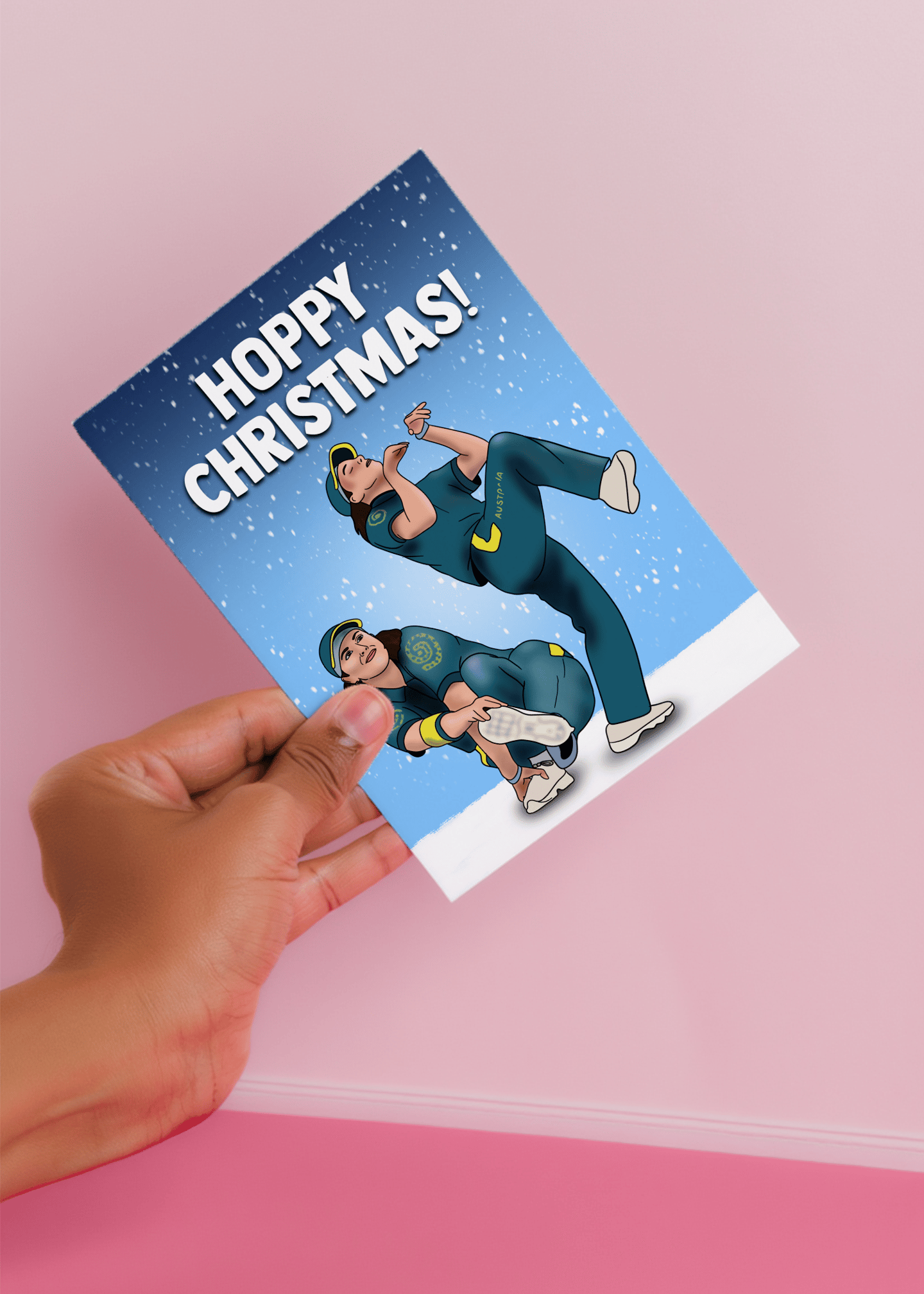 Hoppy Christmas Cricket Card mockup 4
