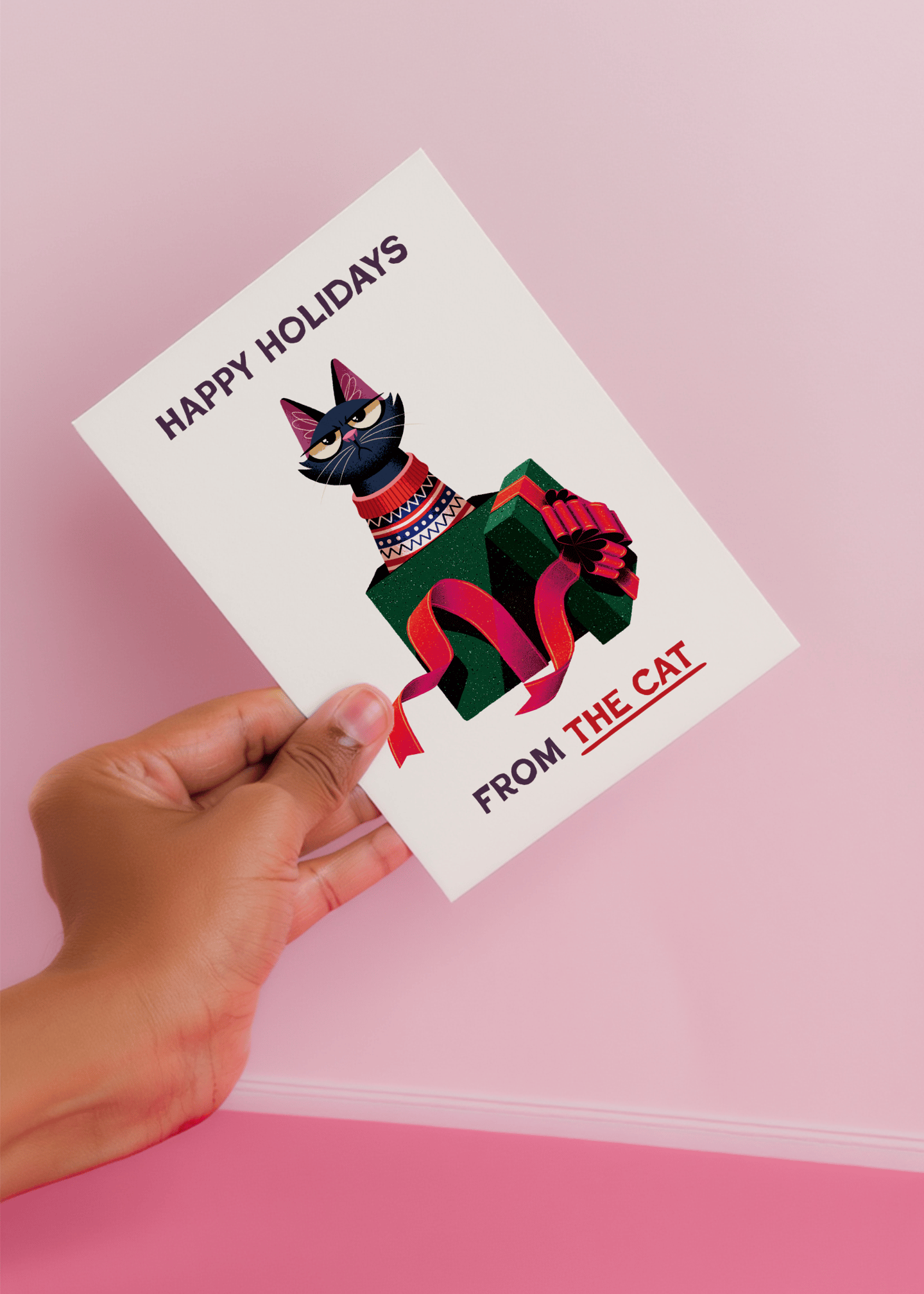Happy Holidays From the Cat mockup 4