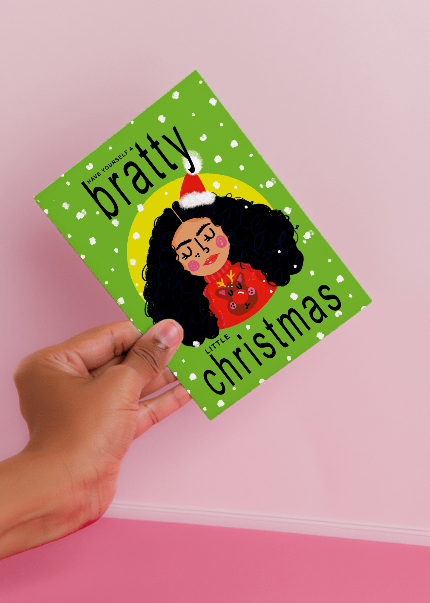 Bratty Christmas Card mockup 4