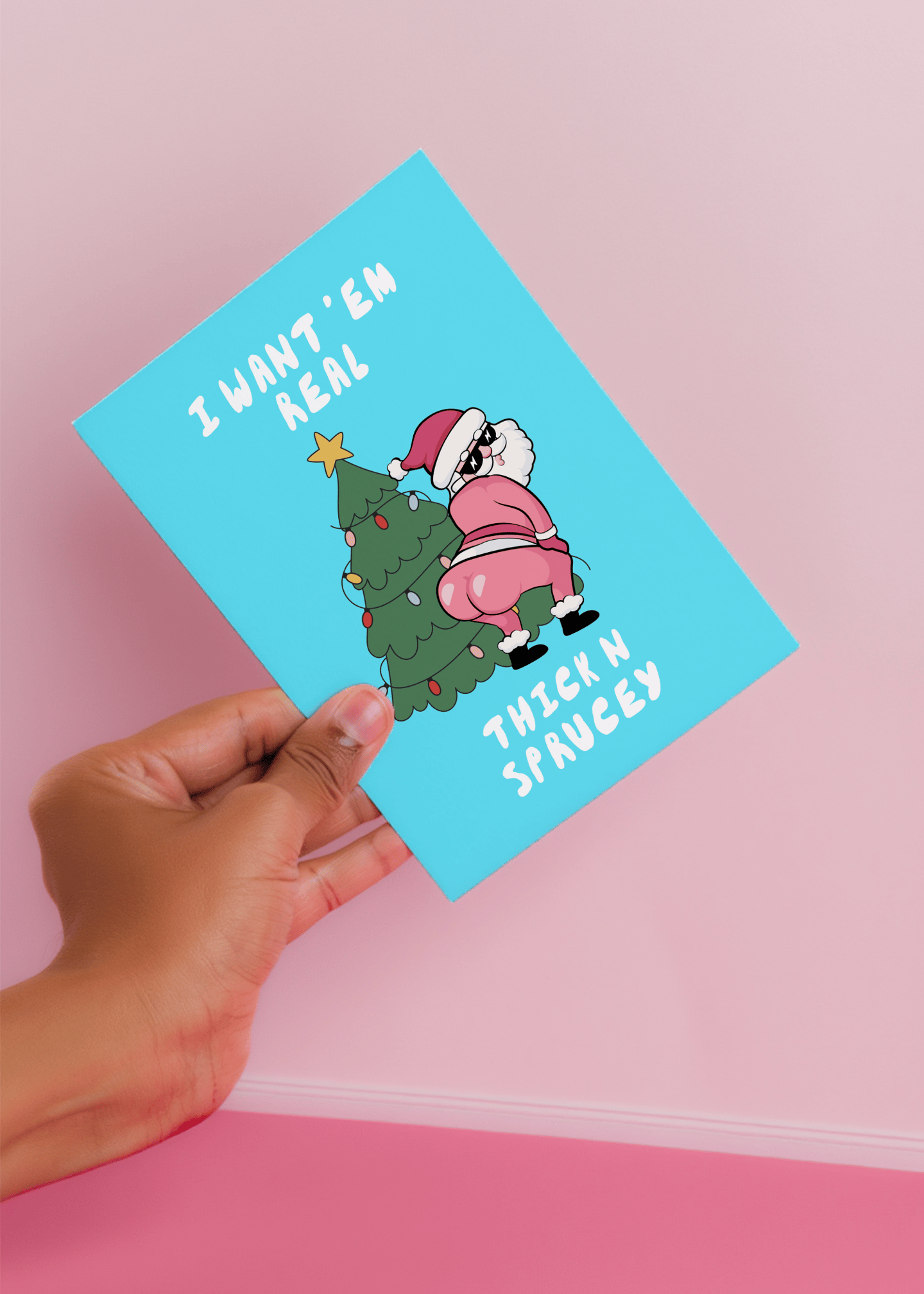 Thick n Sprucey Santa Card mockup 4