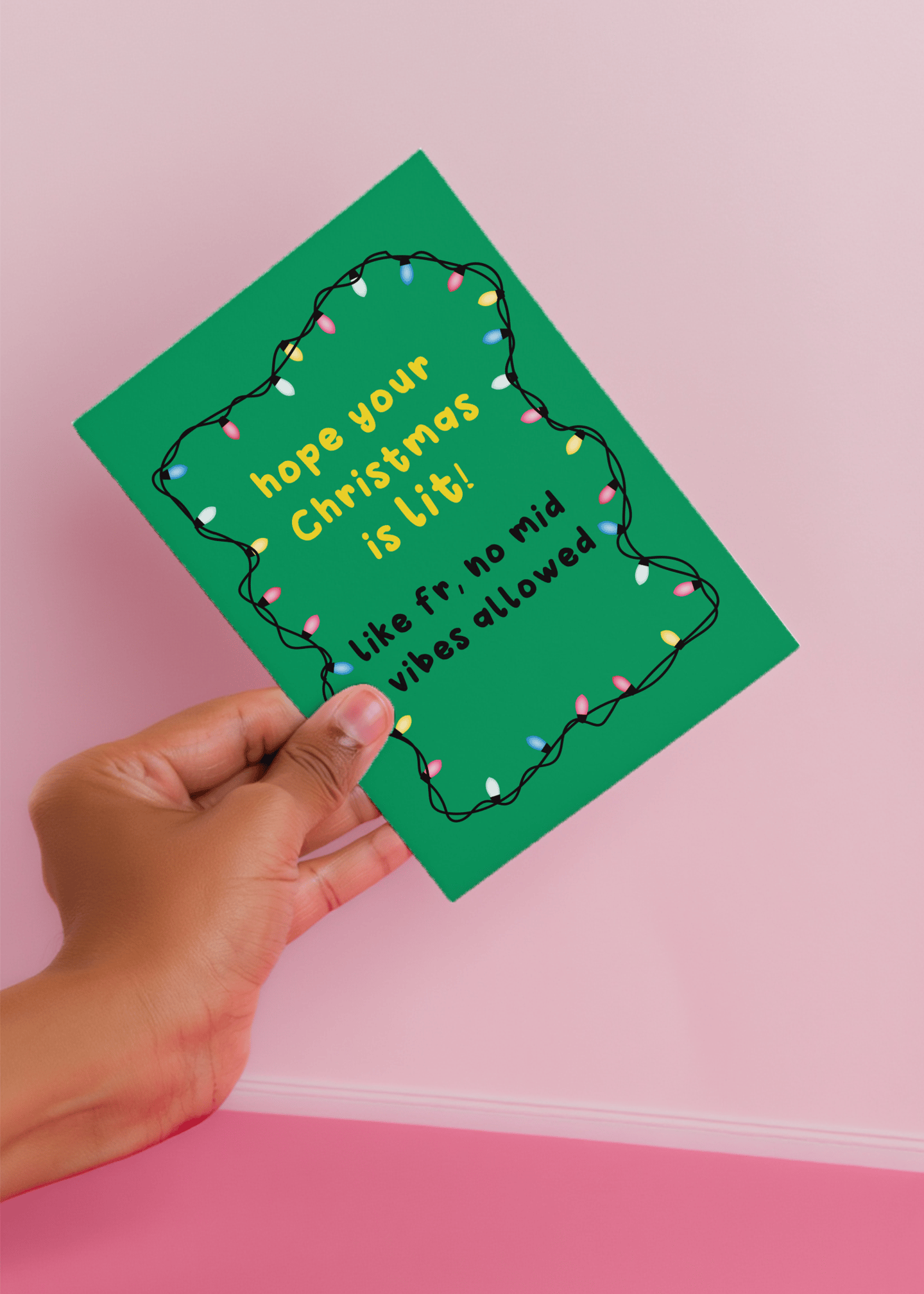 Hope Your Christmas is Lit Card mockup 4