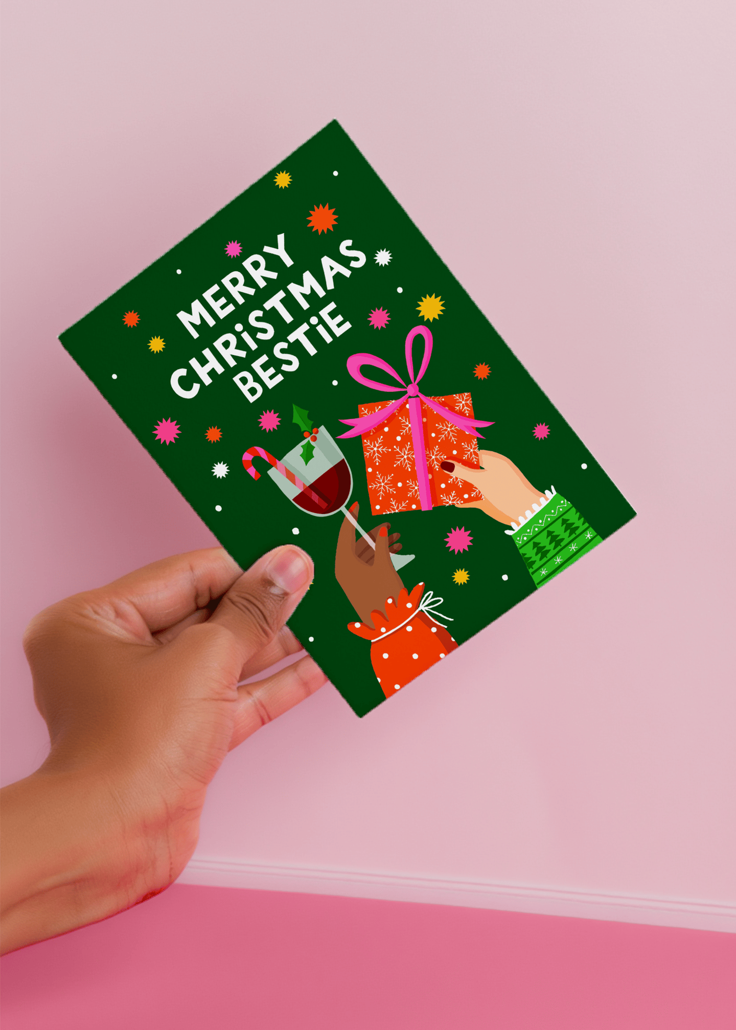 Merry Christmas Bestie Card mockup 3