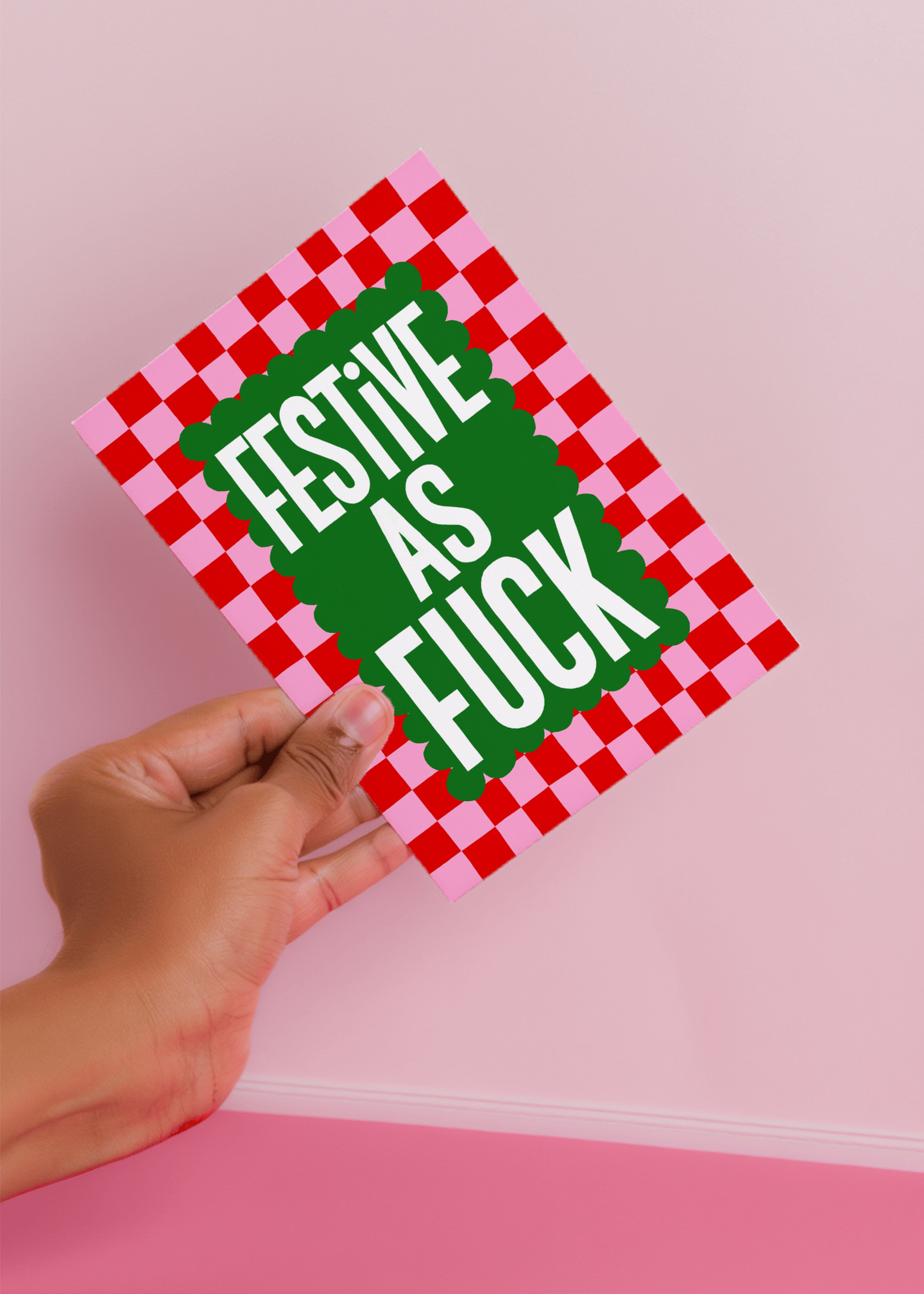Festive As F*** Christmas Card mockup 3