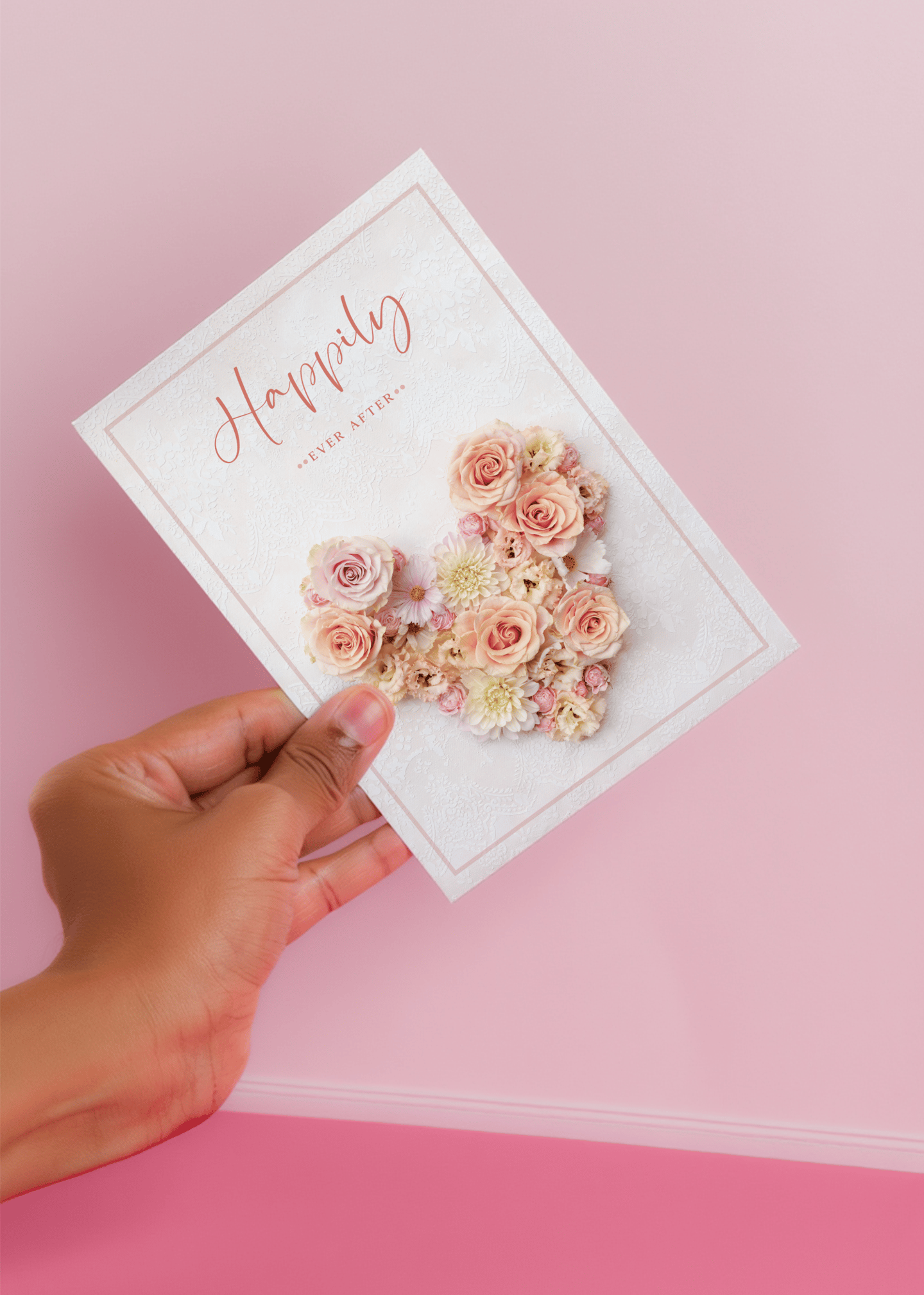 Happily Ever After Floral Card mockup 4