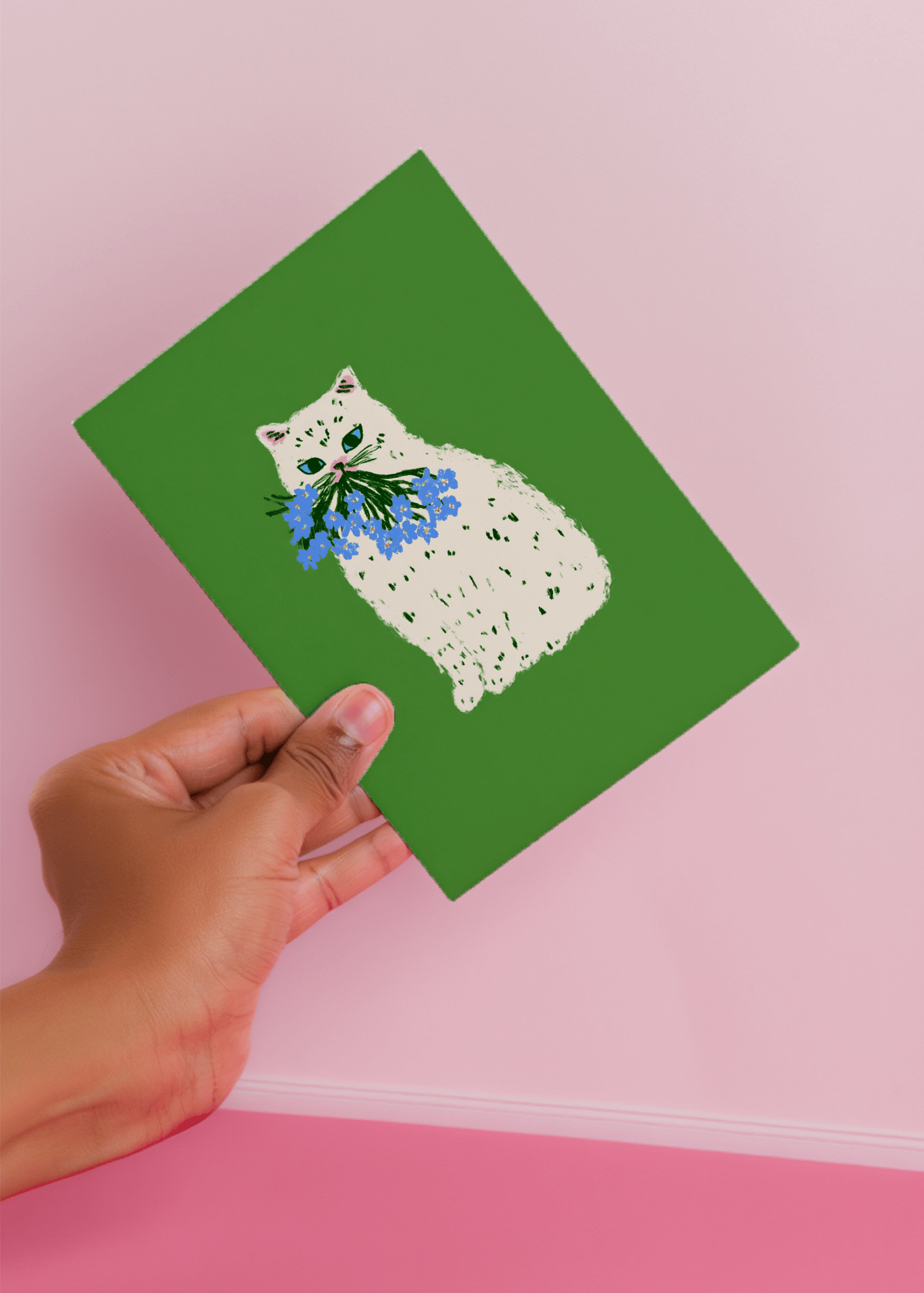 cat mother's day flowers mockup 4